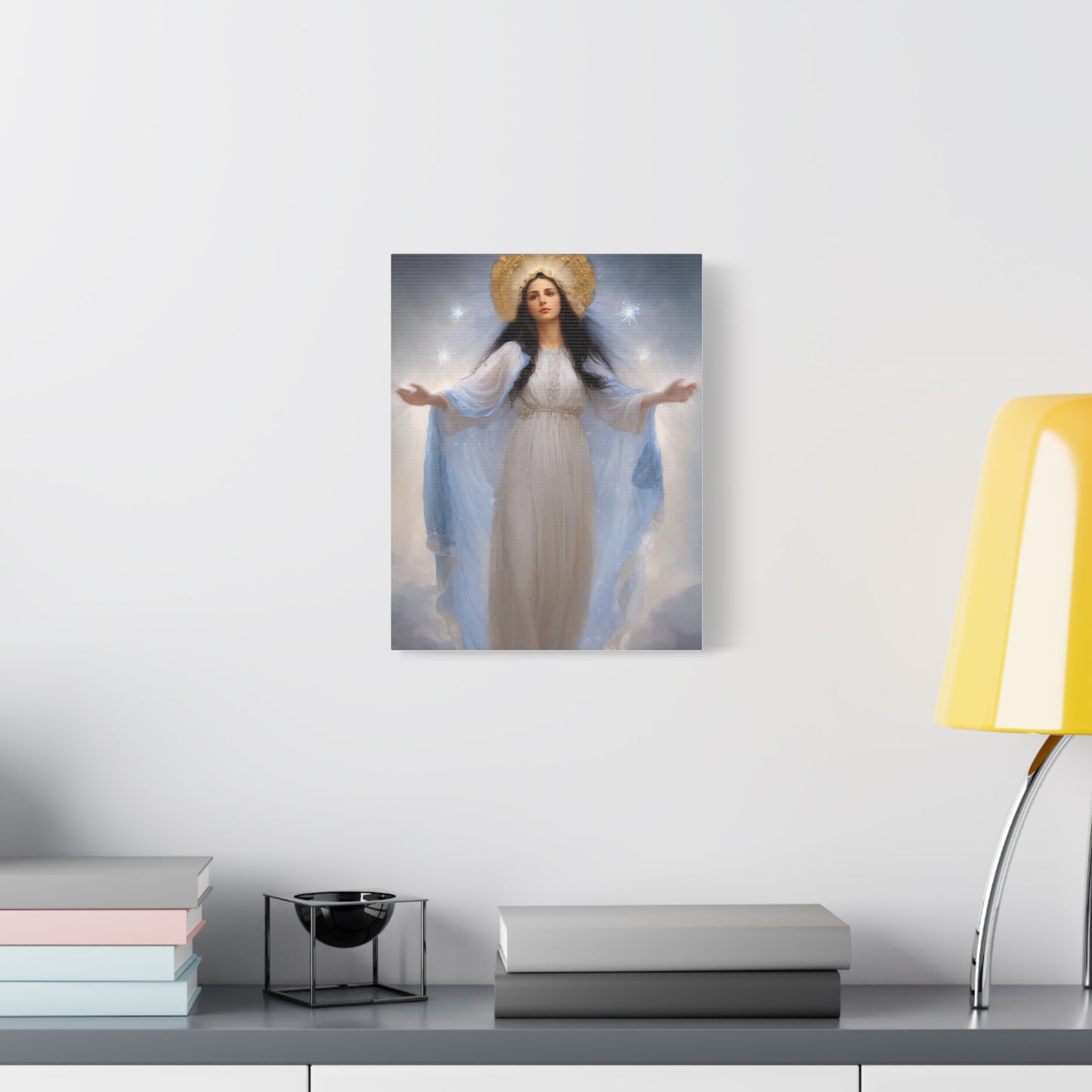 Ready to Hang - Our Lady of Stars Virgin Mary Catholic Canvas Wall Art, Christian Decor