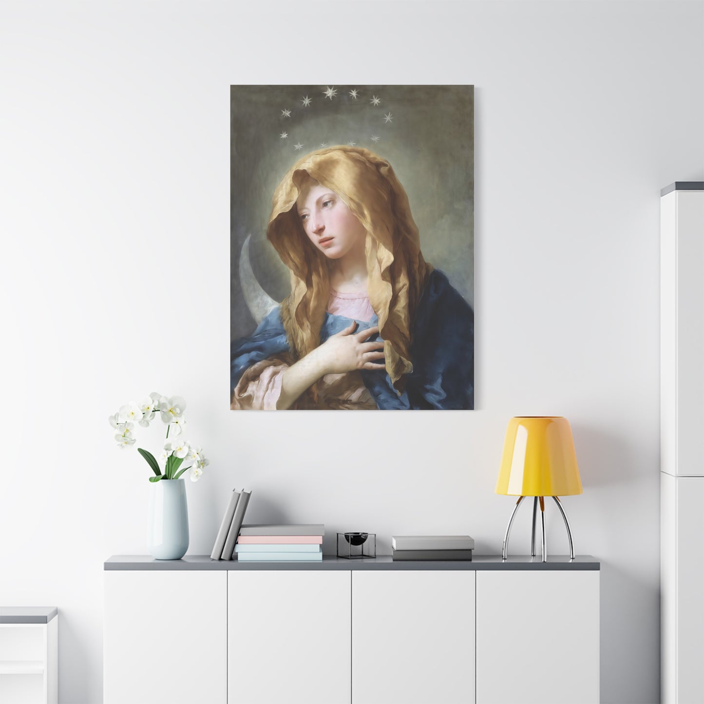 Ready To Hang - Mother Mary Immaculate Conception Art Catholic Canvas Wall Art, Christian Decor