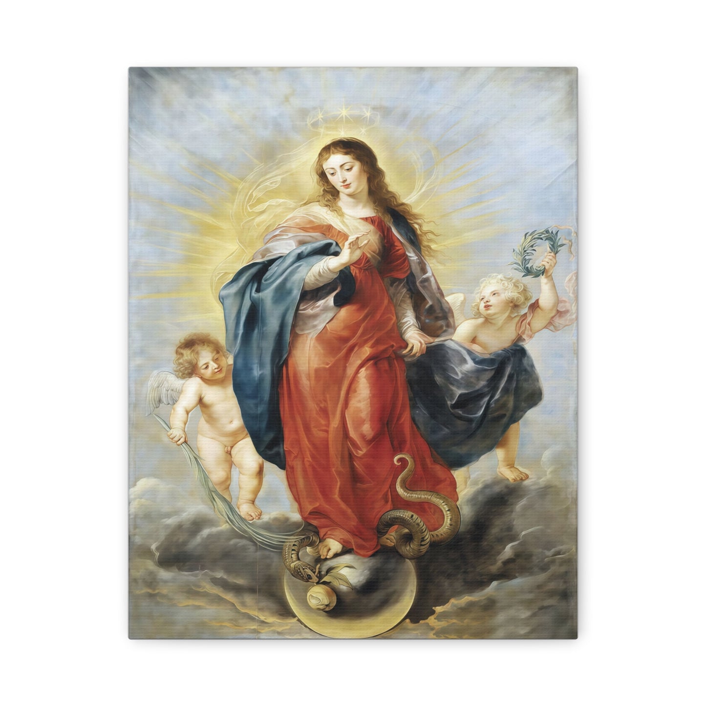 Ready To Hang - Mother Mary Immaculate Conception Catholic Canvas Wall Art, Christian Decor Our Lady