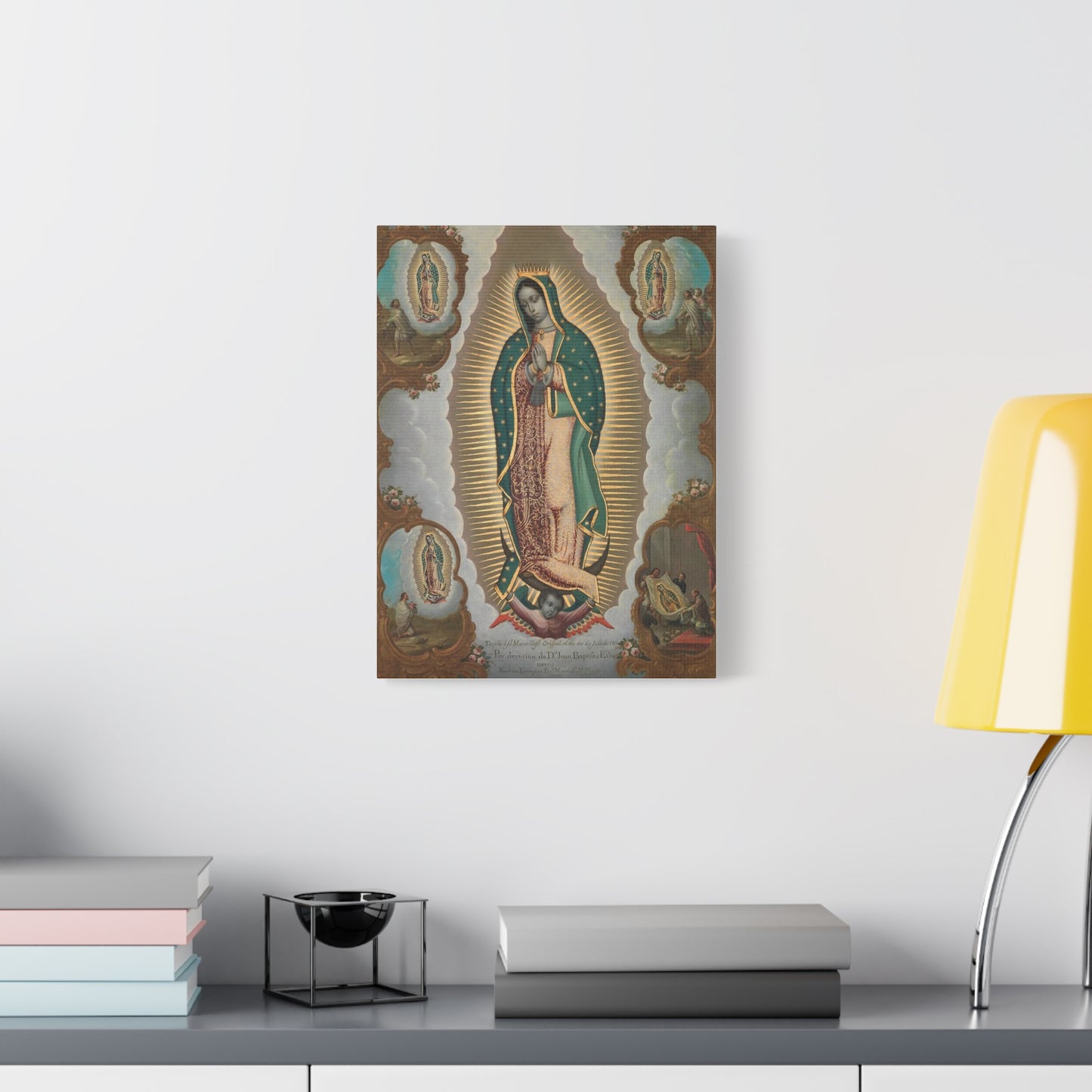 The Virgin of Guadalupe with the Four Apparitions Catholic HQ Print on Canvas Ready To Hang - Virgin Mary Canvas