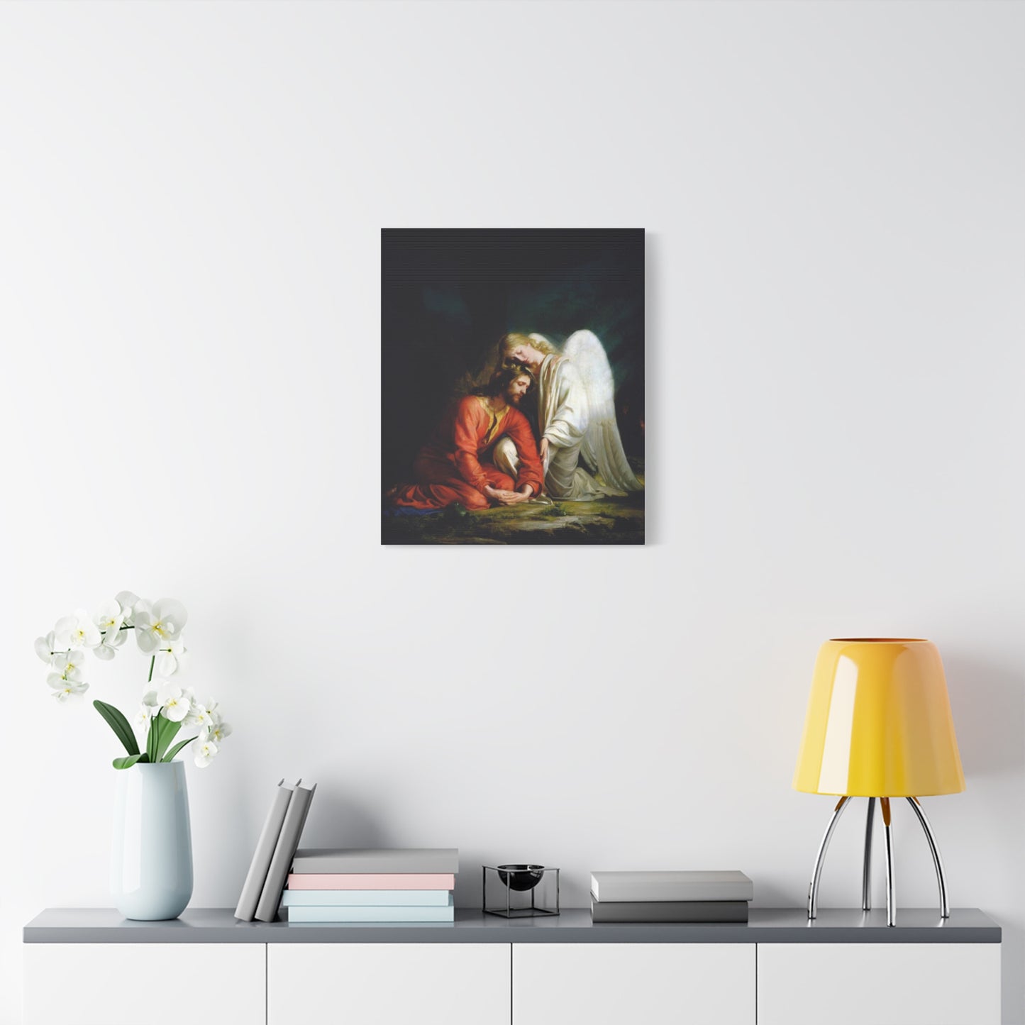 Ready To Hang - Bloch Gethsemane Jesus and Angel Praying - Agony in the Garden Catholic Canvas Wall Art, Christian Decor