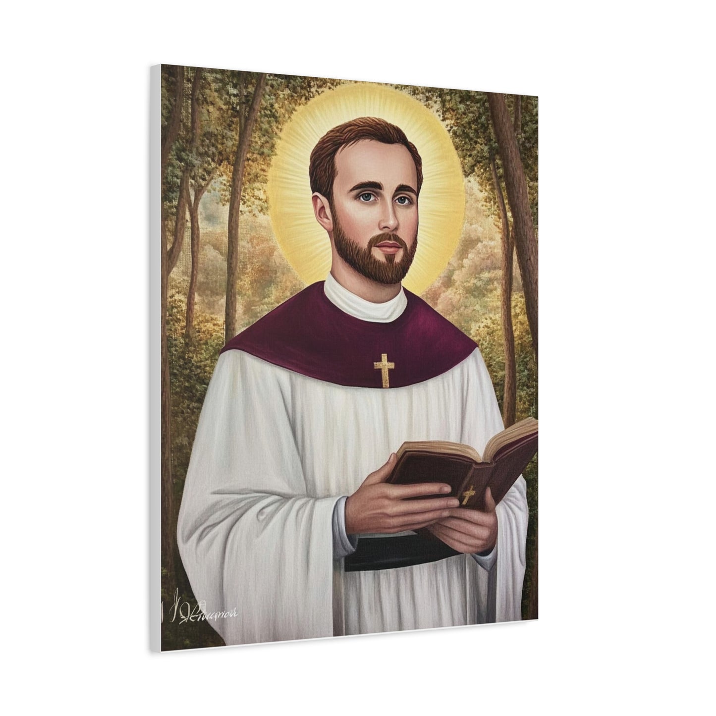 St. Gabriel Lalemant Catholic Canvas Wall Art, Christian Decor