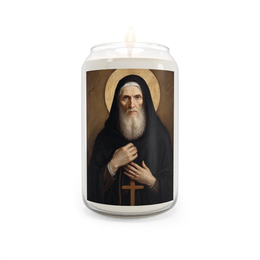 St. Benedict of Nursia Catholic Serenity Scented Candle, 13.75oz | Relaxation Gift, Home Decor, Calm Atmosphere, Religious Decor