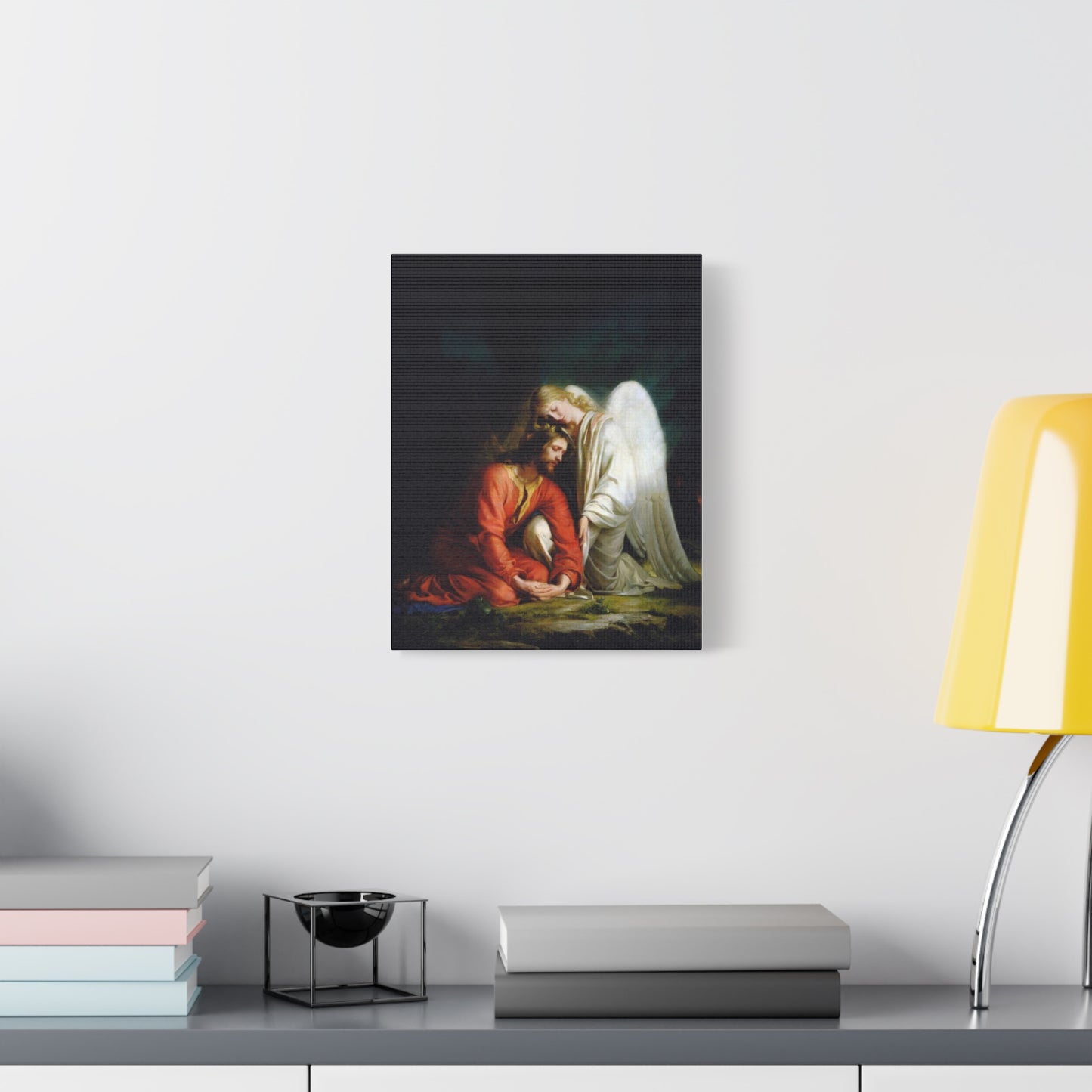 Ready To Hang - Bloch Gethsemane Jesus and Angel Praying - Agony in the Garden Catholic Canvas Wall Art, Christian Decor