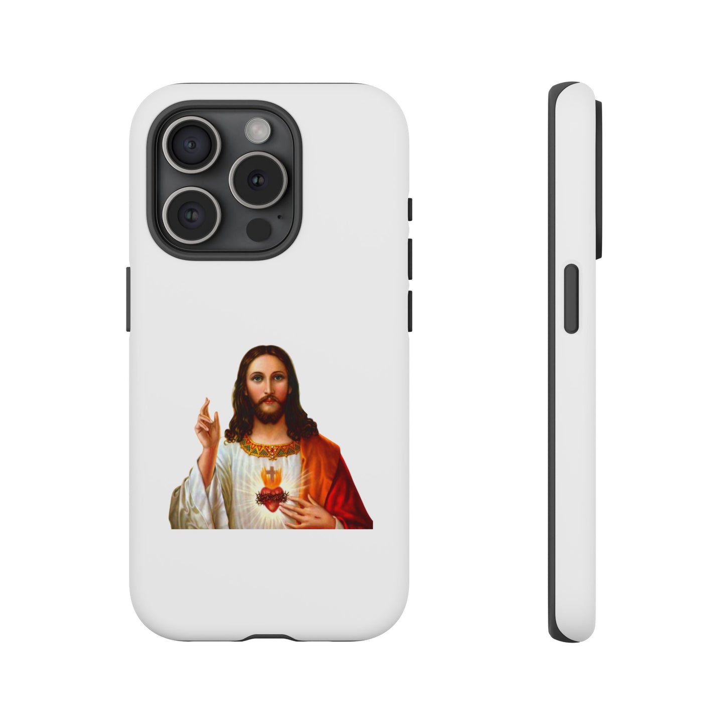 Artistic Phone Case Featuring Jesus, Tough Phone Case, Christian Gift, Religious Phone Cover, Inspirational Phone Accessory, Unique Jesus