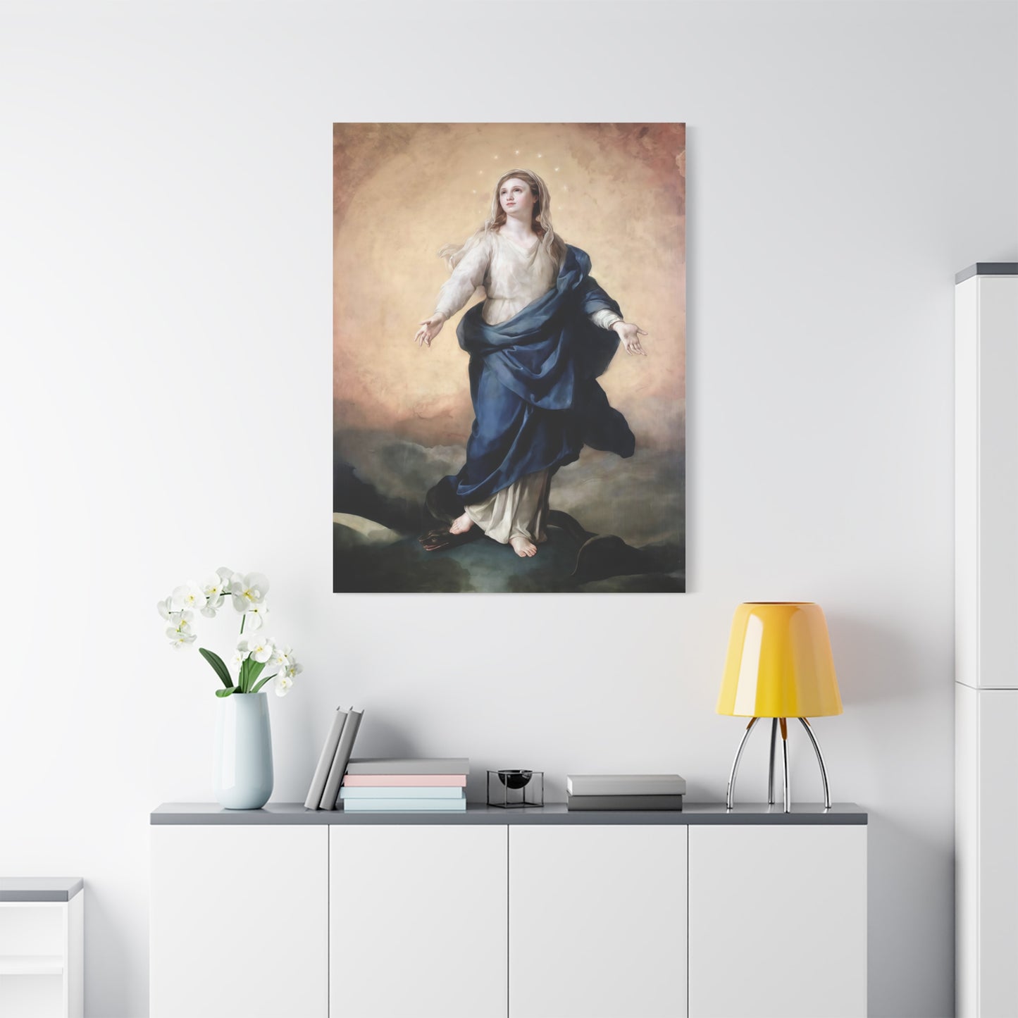 Ready to Hang - Immaculate Conception Virgin Mary Catholic Canvas Wall Art, Christian Decor