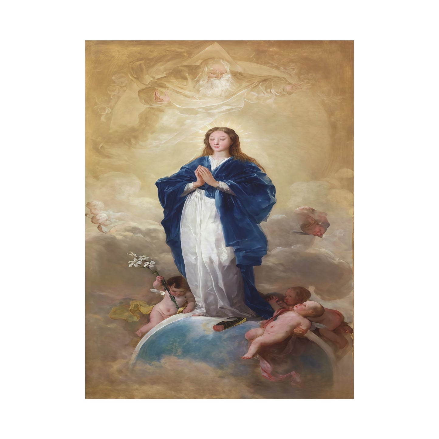 Ready To Hang - Mother Mary Immaculate Conception Catholic Canvas Wall Art, Christian Decor