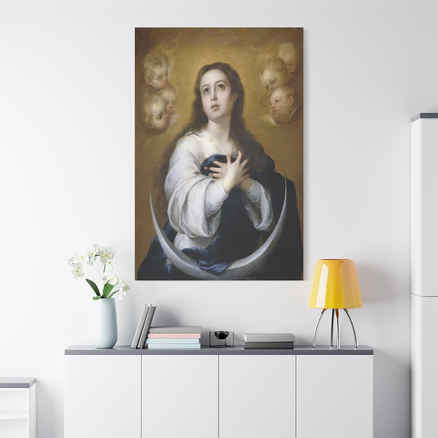 Ready to Hang - Immaculate Conception Virgin Mary Catholic Canvas Wall Art, Christian Decor