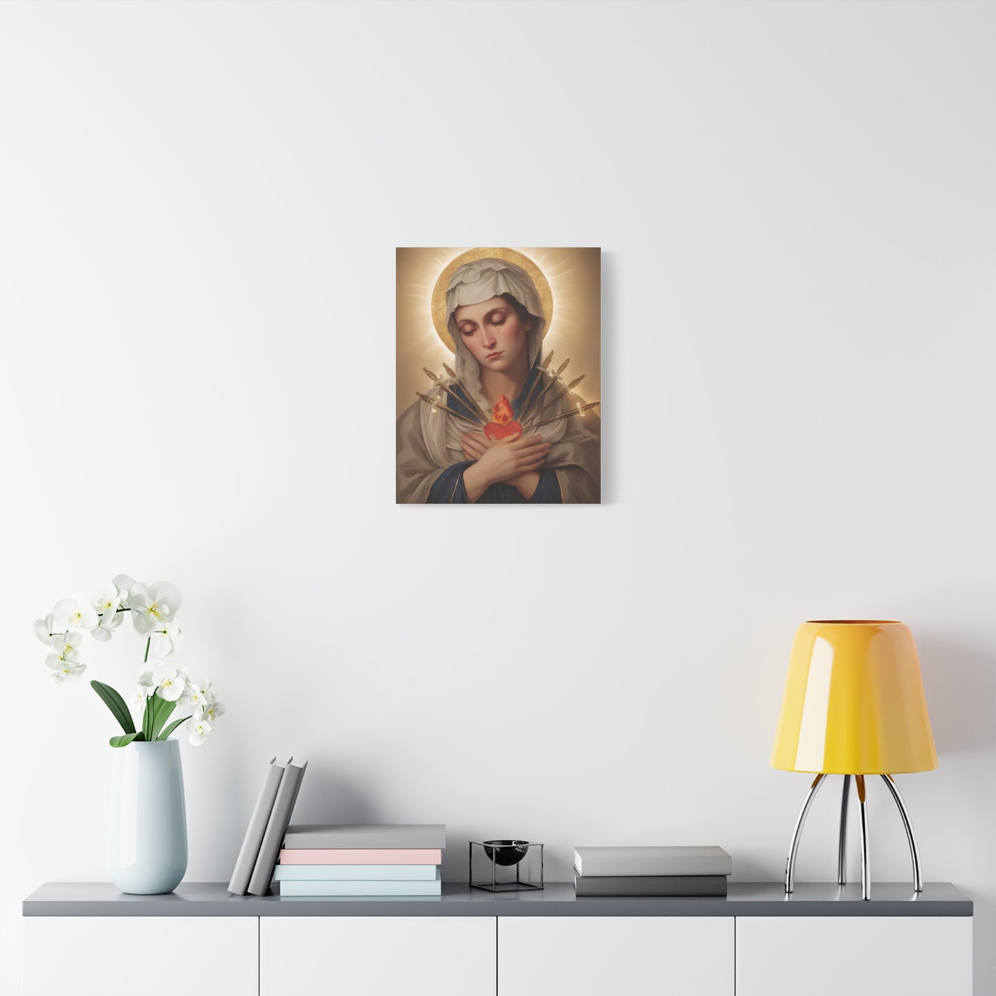 Ready to Hang - Mary Our Lady Of Sorrows Catholic Canvas Wall Art, Christian Decor