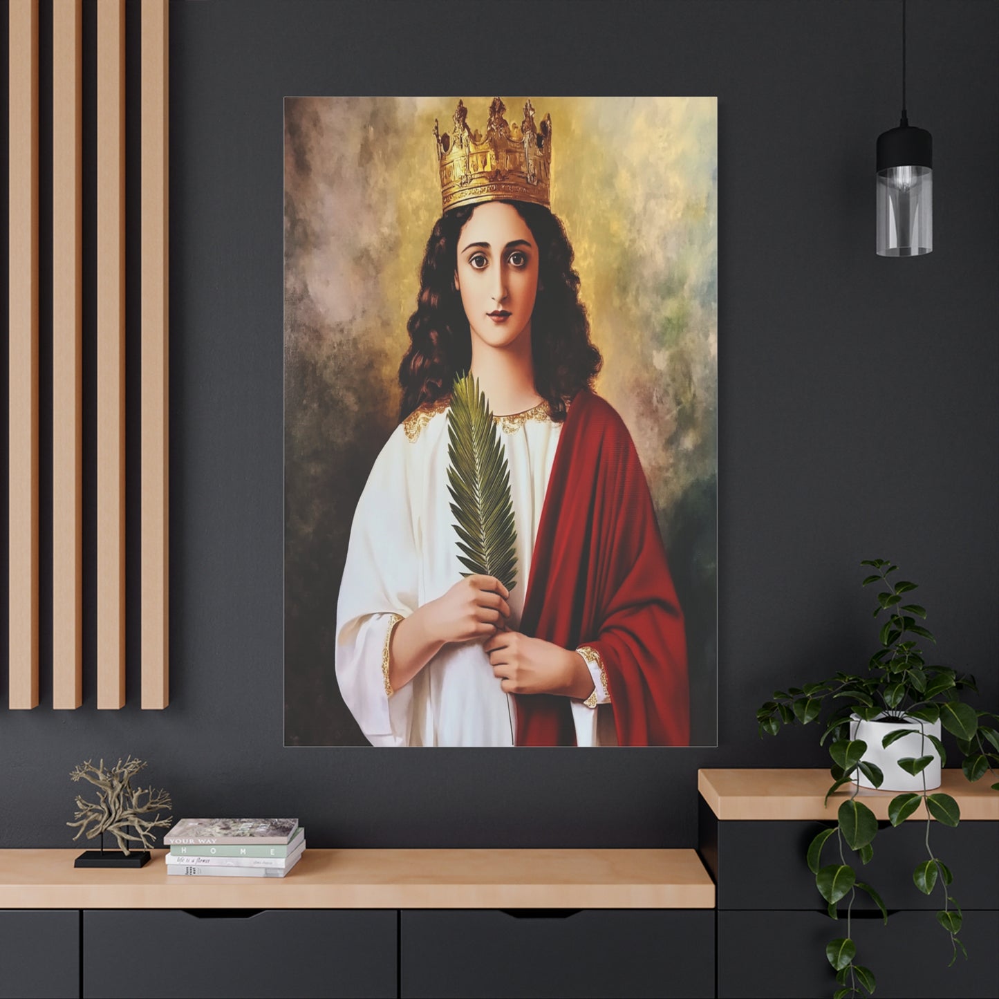 St Barbara Canvas Print, Catholic Decor Wall, Gift Religious Christian