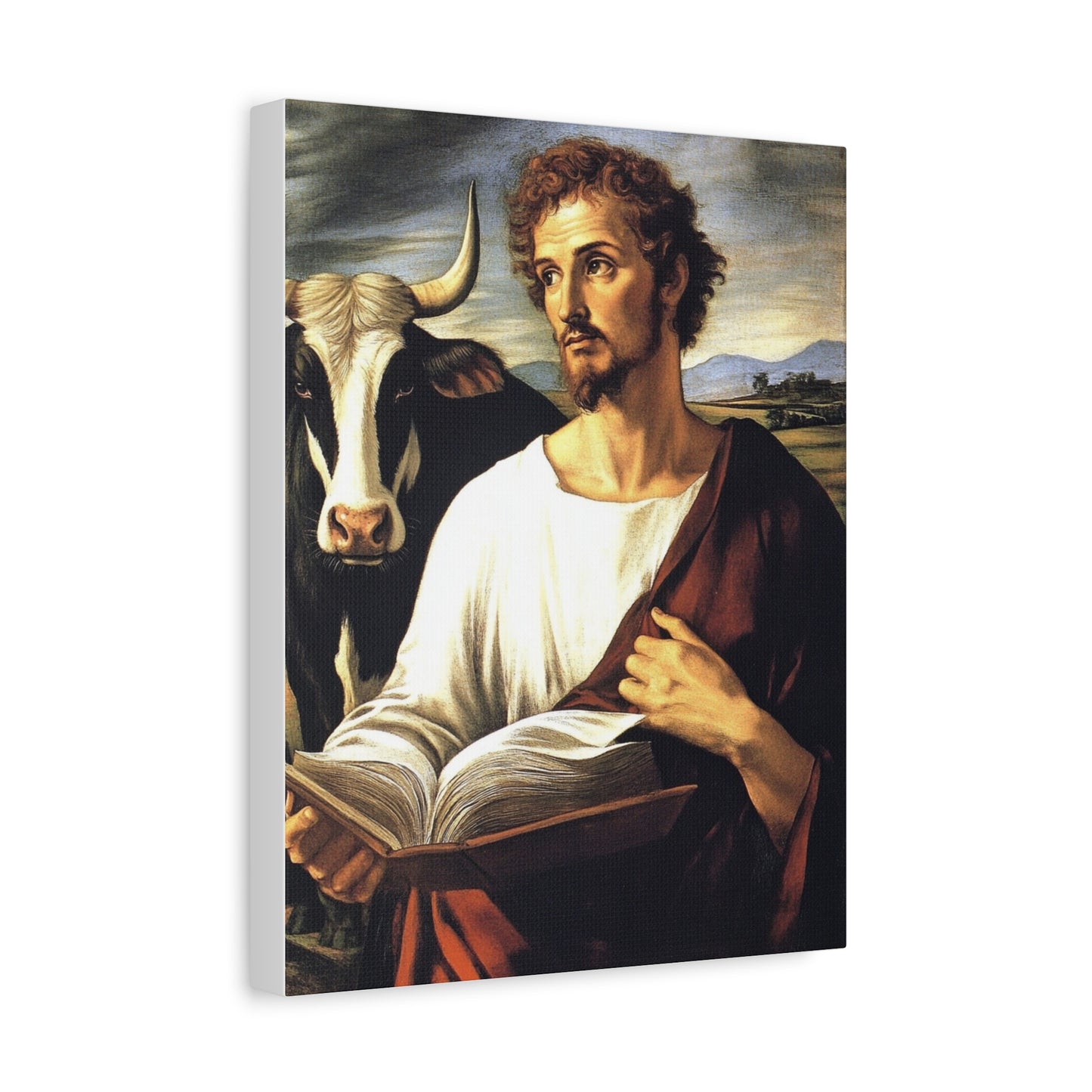 St. Luke the Evangelist Catholic Canvas Wall Art, Christian Decor
