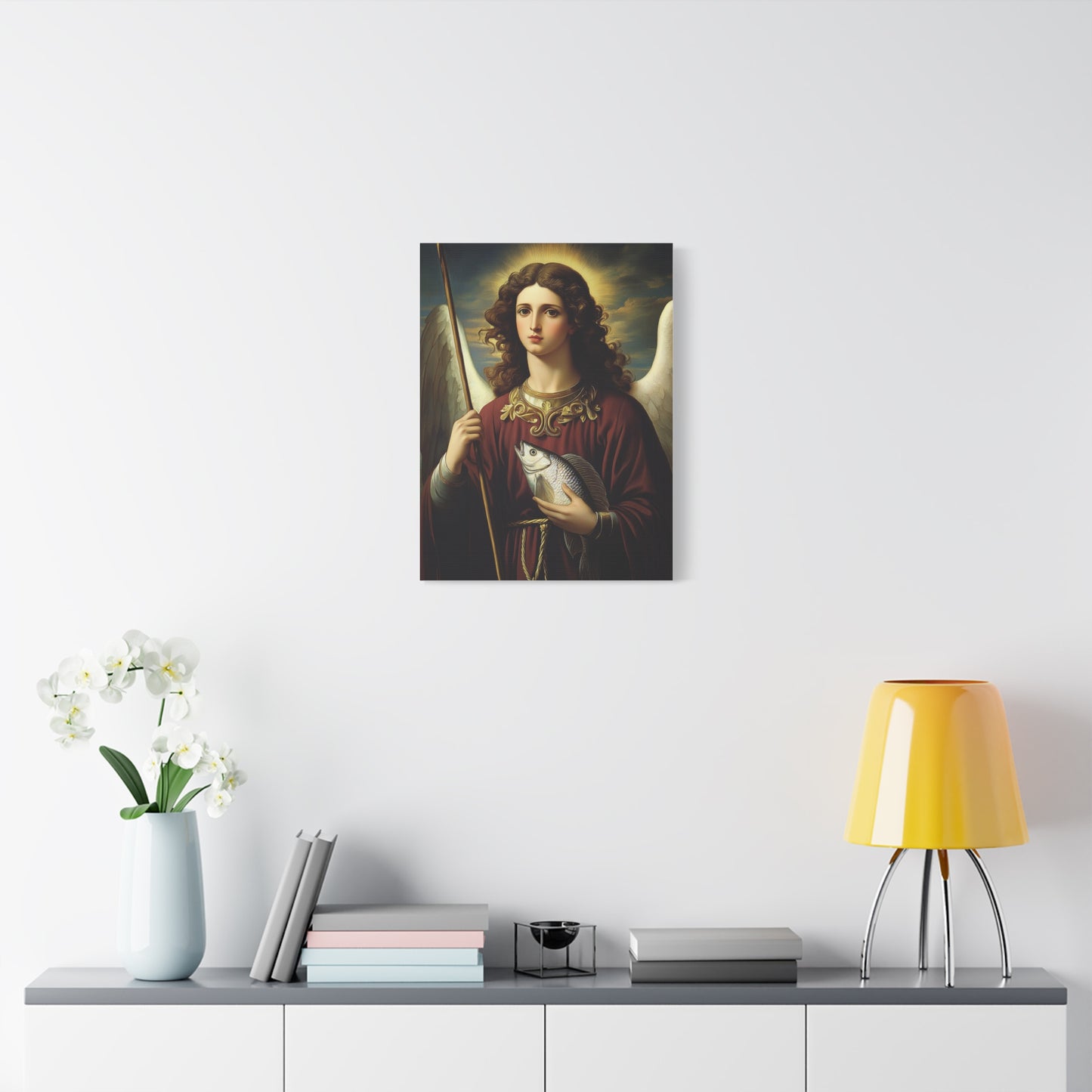 Ready To Hang - St. Rapahel the Archangel Catholic Canvas Wall Art, Christian Decor