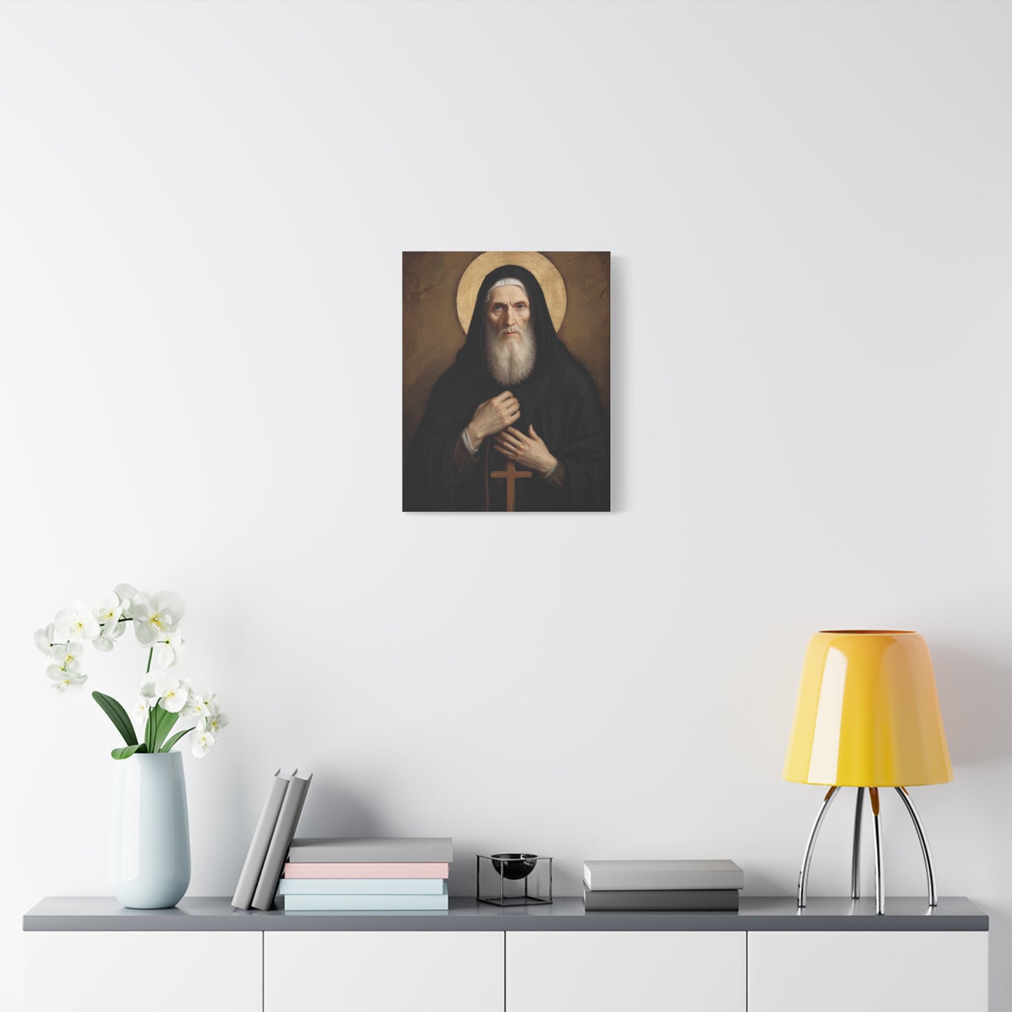 St Benedict of Nursia Canvas Print, Catholic Decor Wall, Gift Religious Christian
