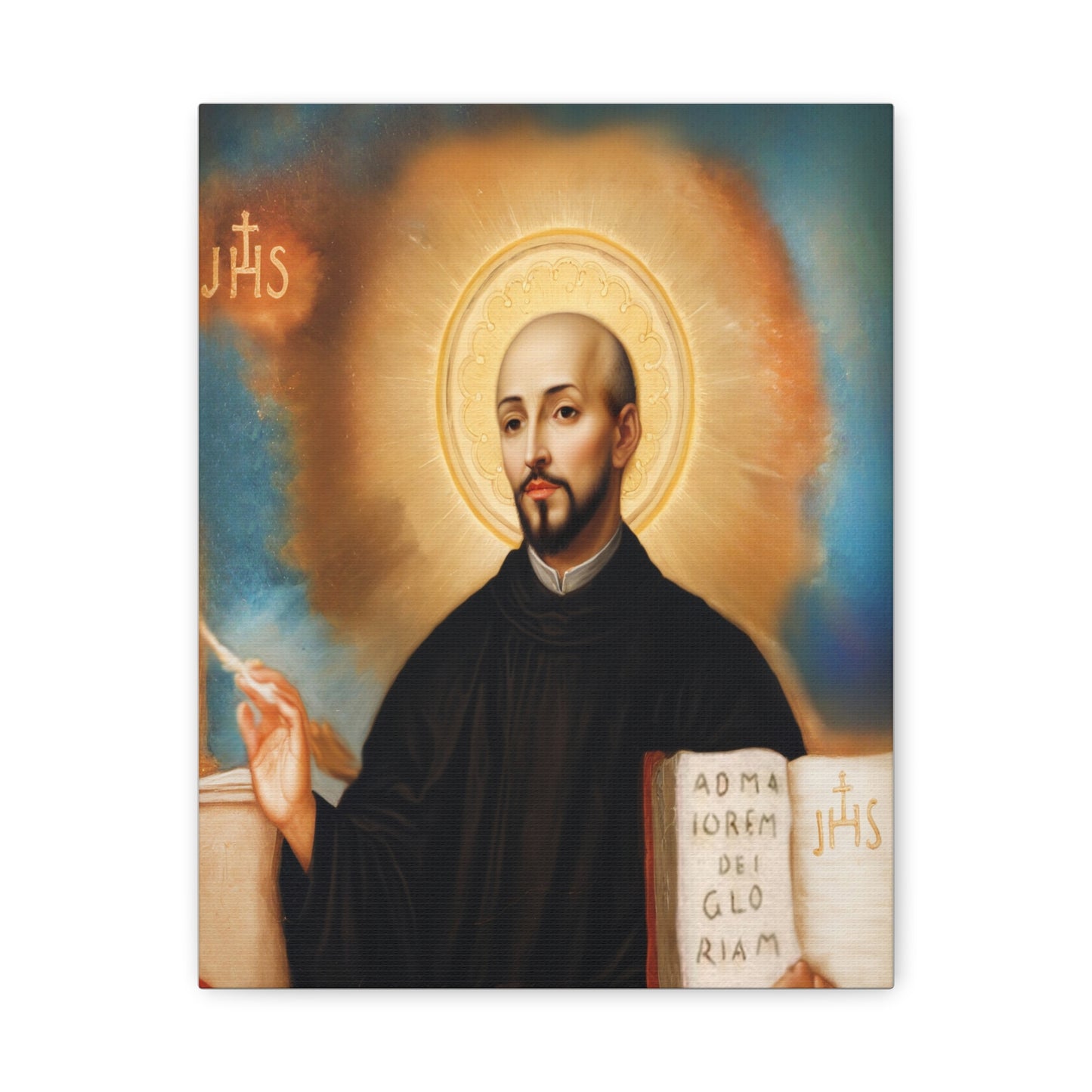 St. Ignatius of Loyola Catholic Canvas Wall Art, Christian Decor