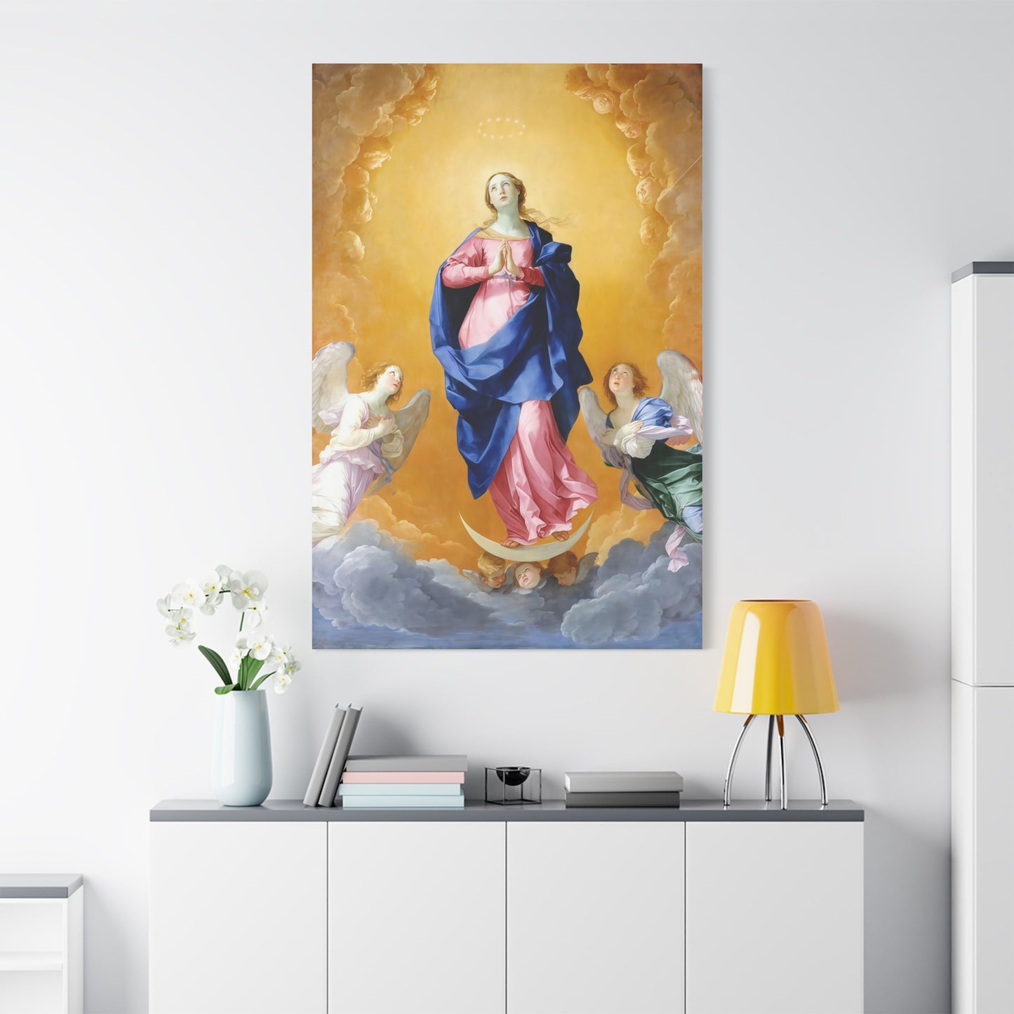 Ready To Hang - Mother Mary Immaculate Conception Our Lady Catholic Canvas Wall Art, Christian Decor