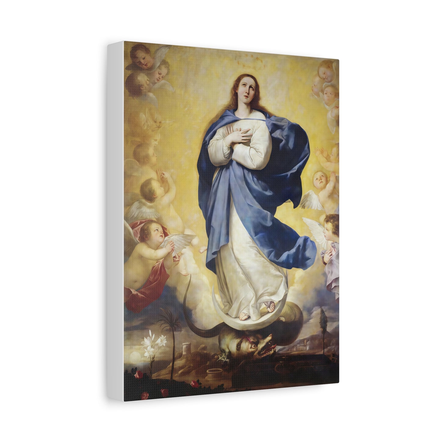 Ready to Hang - Immaculate Conception Virgin Mary Catholic Canvas Wall Art, Christian Decor