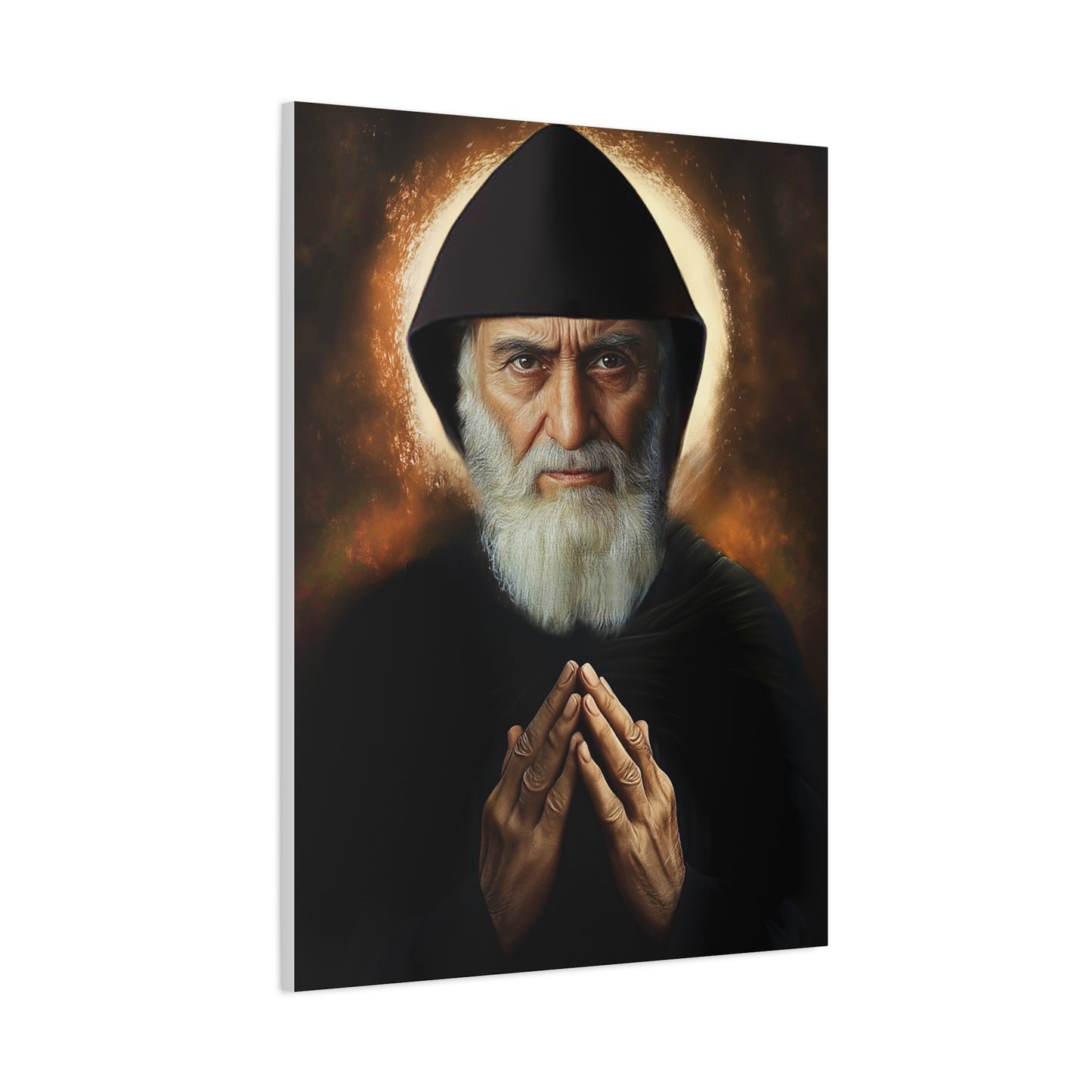 St. Charbel Makhlouf Catholic Canvas Wall Art, Christian Decor