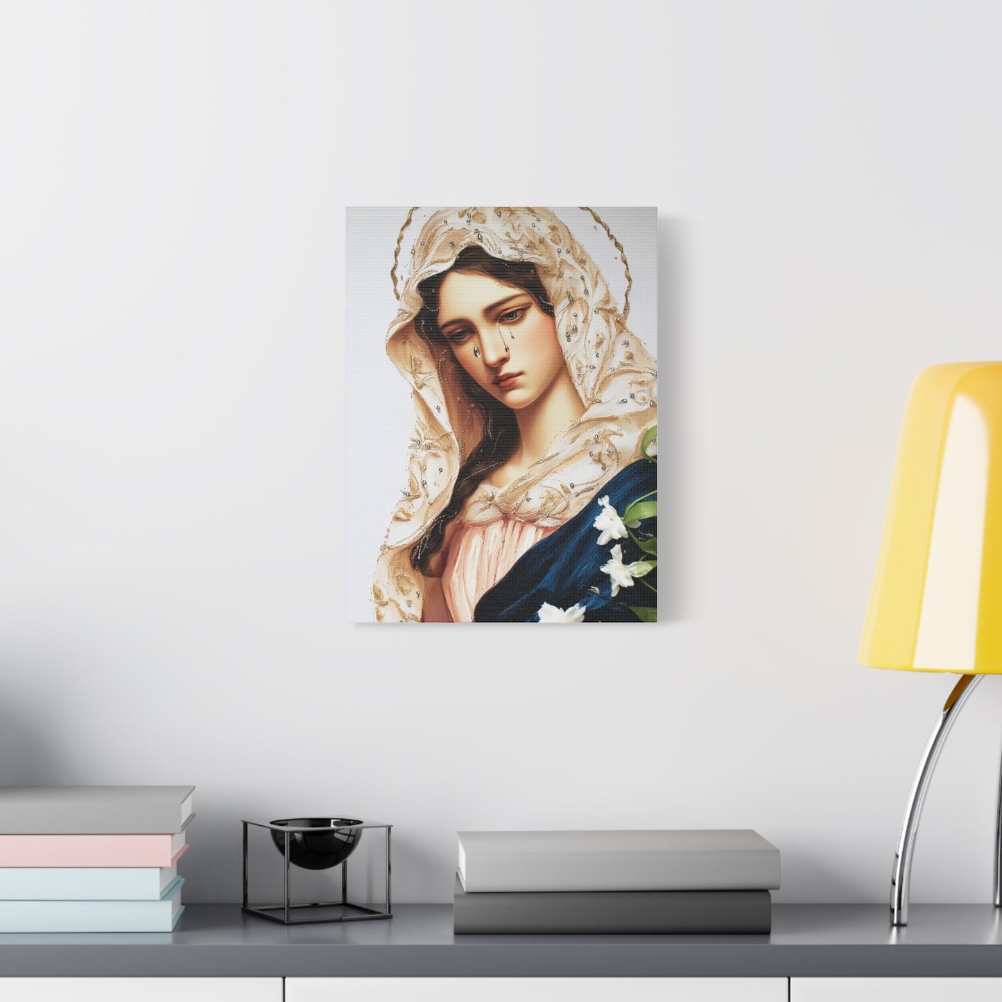 Ready to Hang - Our Lady Tears Catholic Canvas Wall Art, Christian Decor