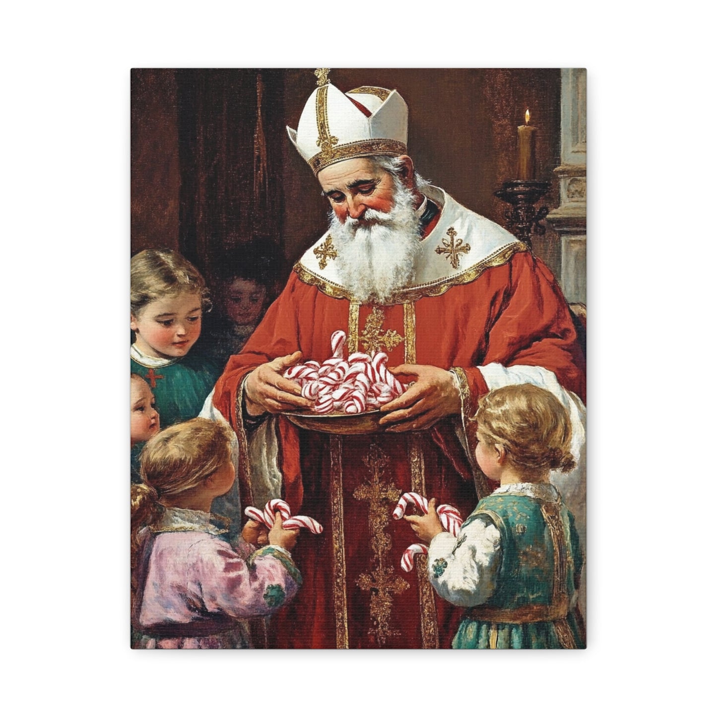 St. Nicholas of Bari - St. Nicholas of Myra Canvas Wall Art, Christian Decor