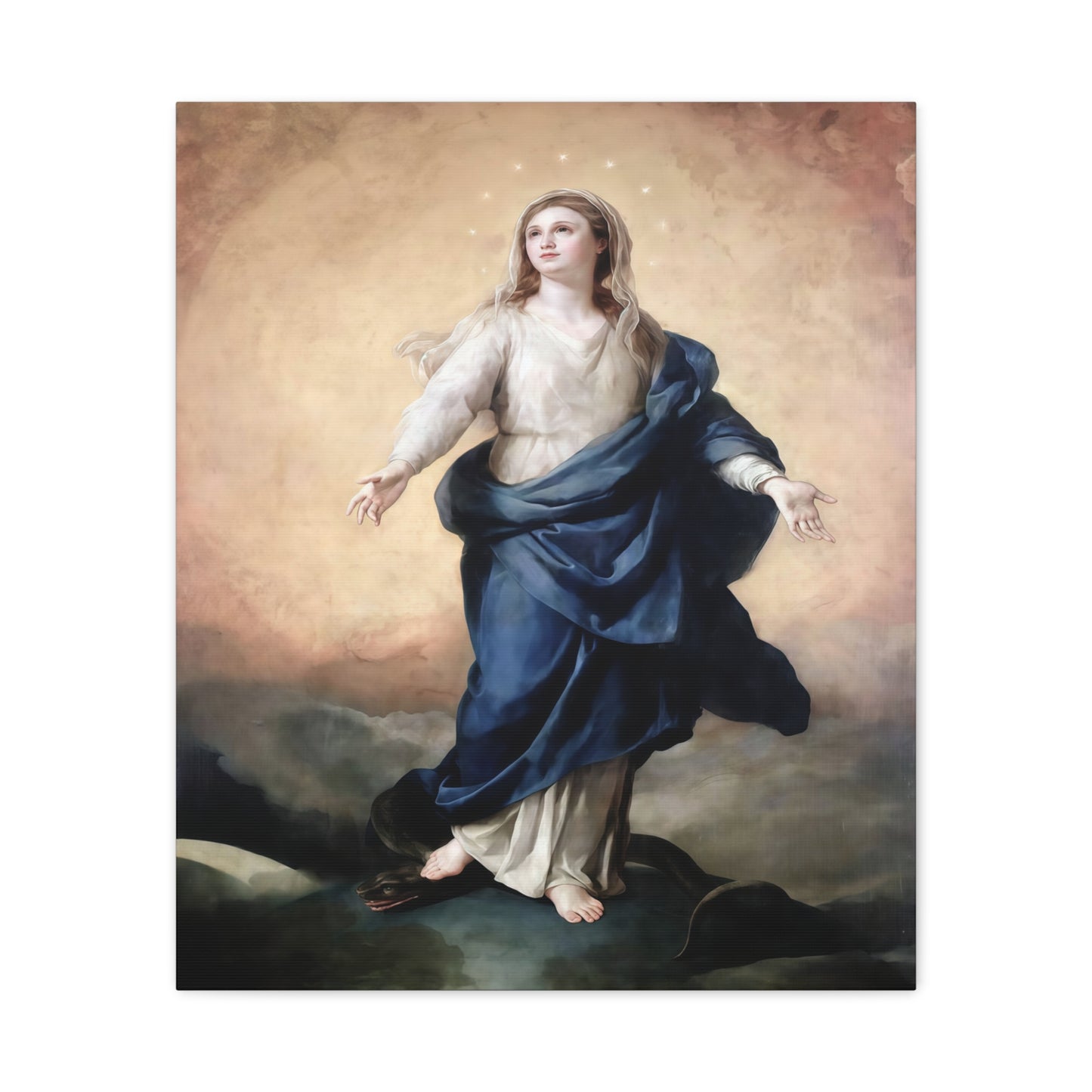 Ready to Hang - Immaculate Conception Virgin Mary Catholic Canvas Wall Art, Christian Decor