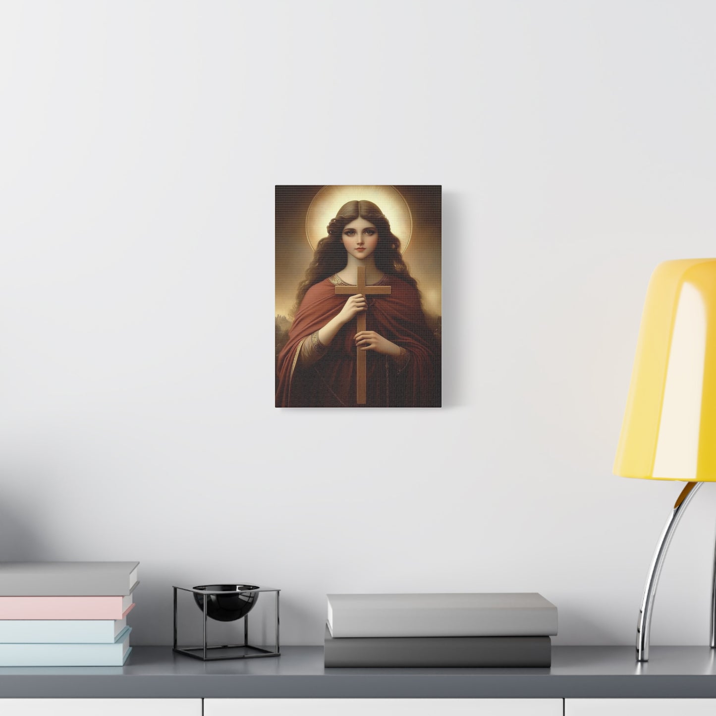St. Helena and the True Cross Catholic Canvas Wall Art, Christian Decor