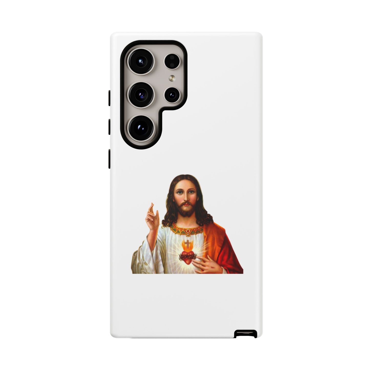 Artistic Phone Case Featuring Jesus, Tough Phone Case, Christian Gift, Religious Phone Cover, Inspirational Phone Accessory, Unique Jesus