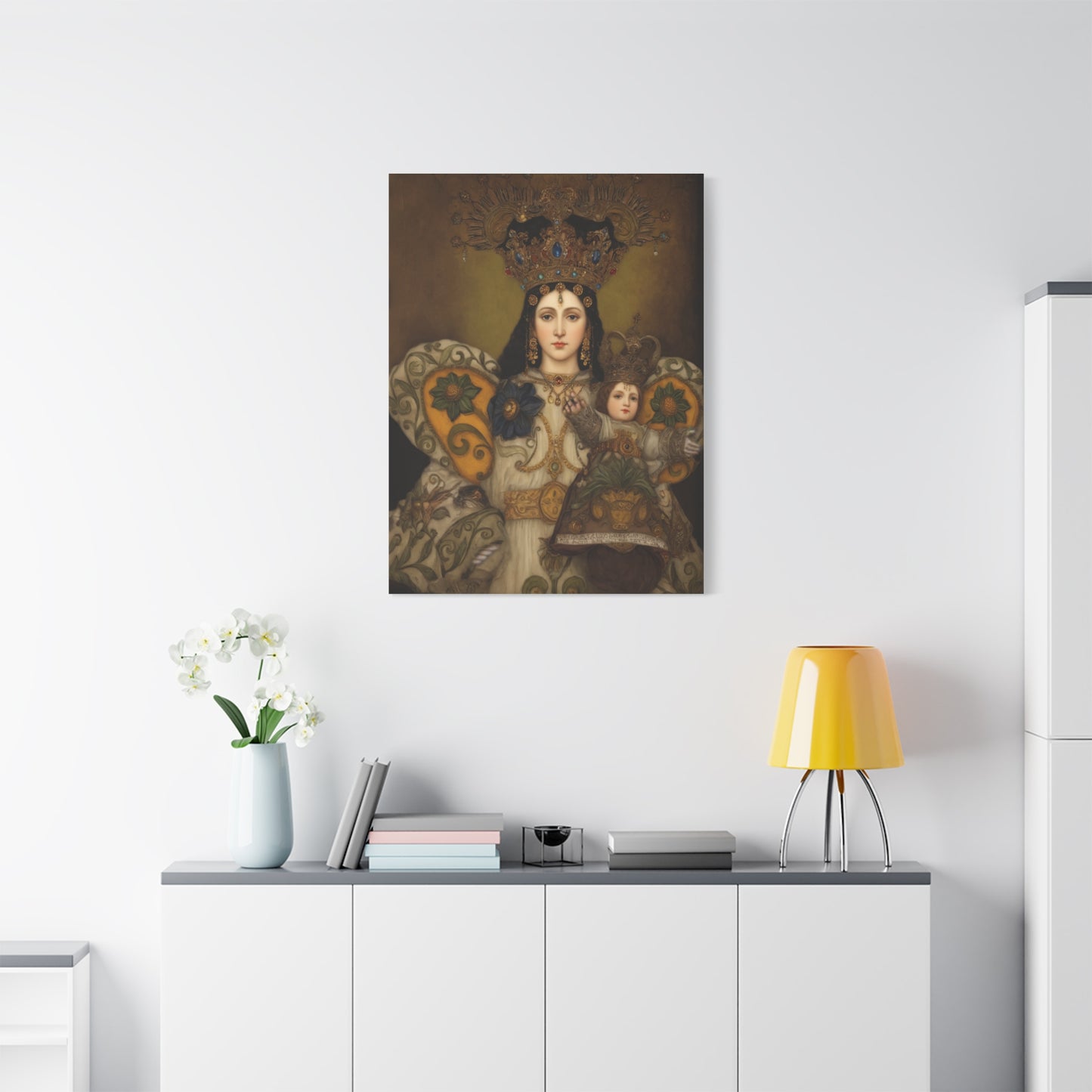 Our Lady Mary Remedies of Odlot Catholic Canvas Wall Art, Christian Decor
