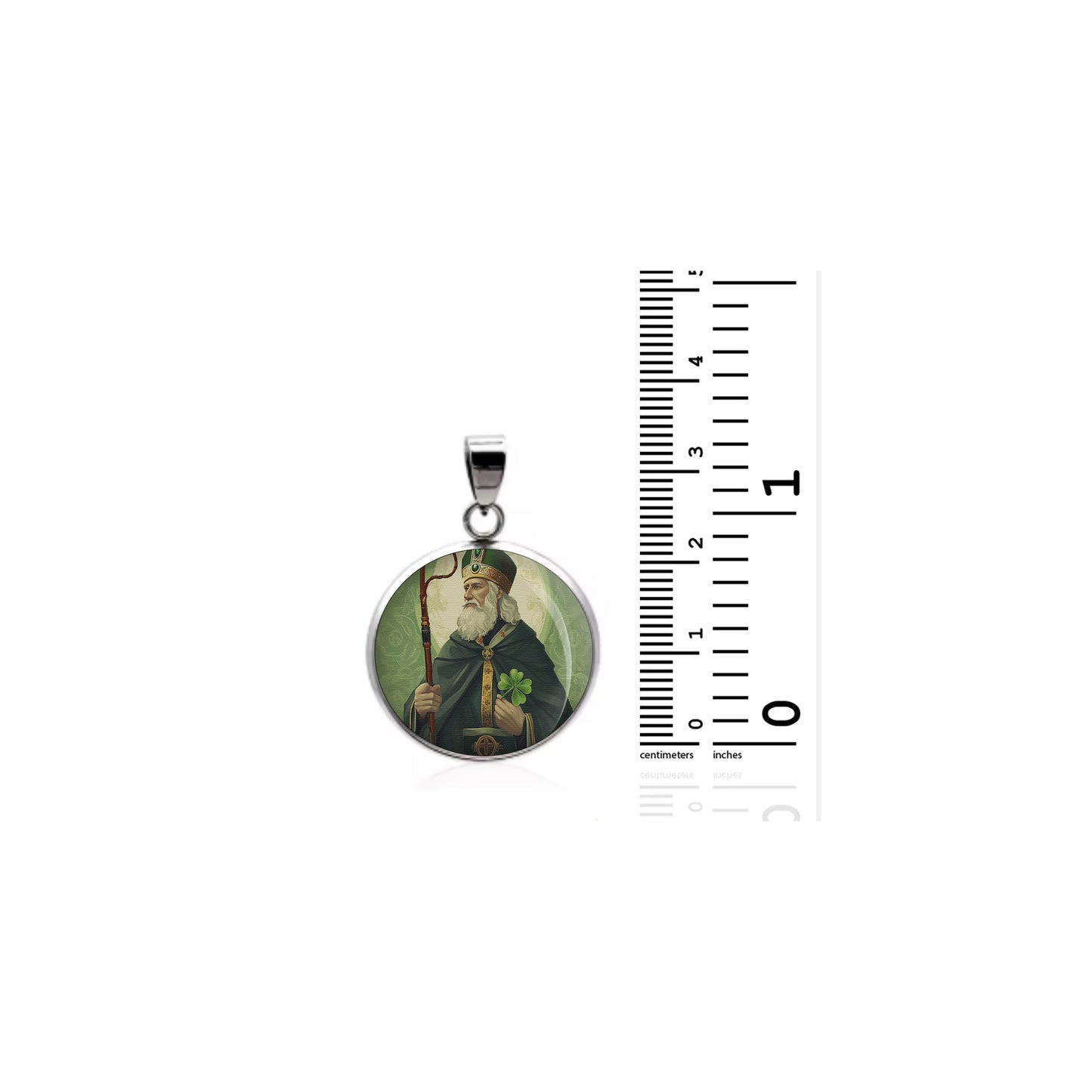 Saint Patrick Catholic sterling silver 925 Christian Medal Patron Pendant image 1
