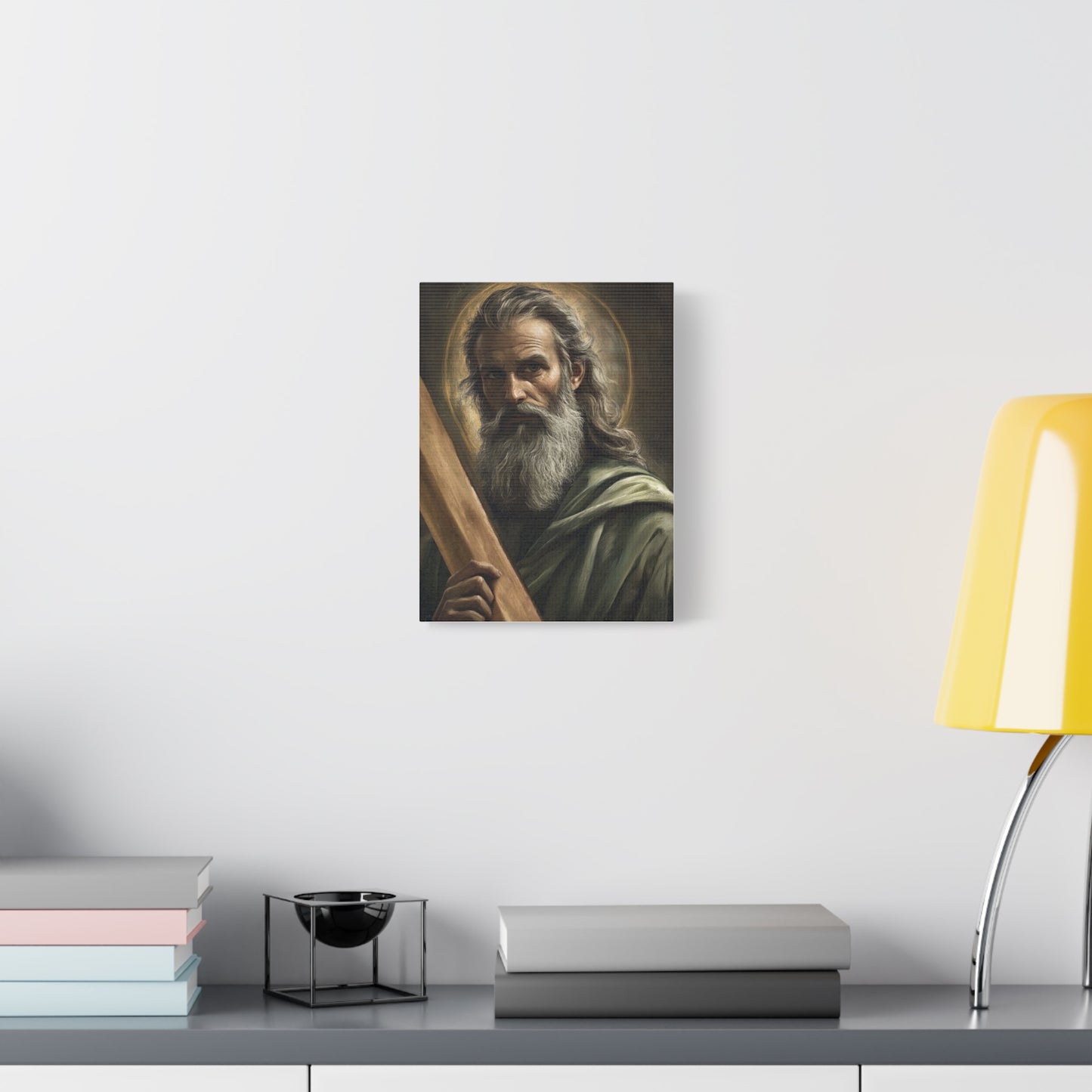 Ships from USA - St Andrew the Apostle Catholic Canvas Wall Art, Christian Decor