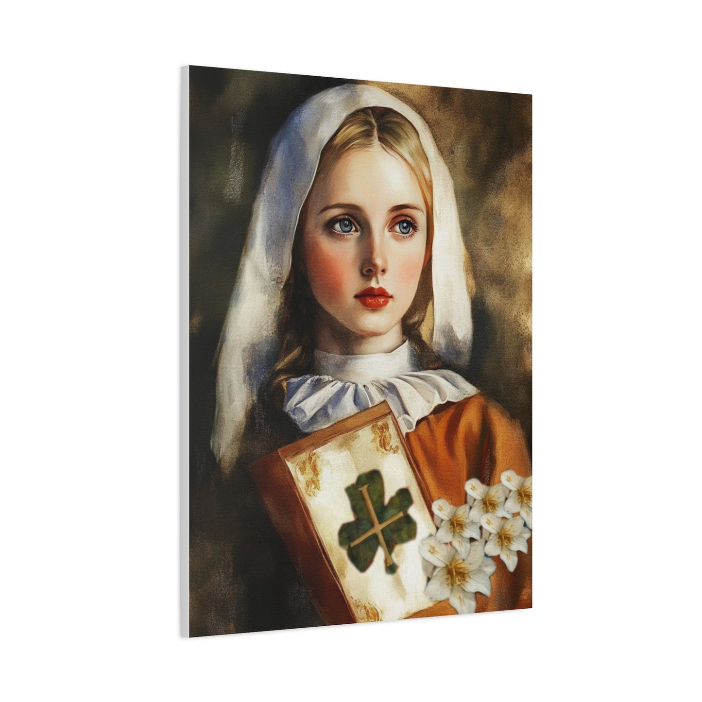 St. Dymphna Catholic Canvas Wall Art, Christian Decor