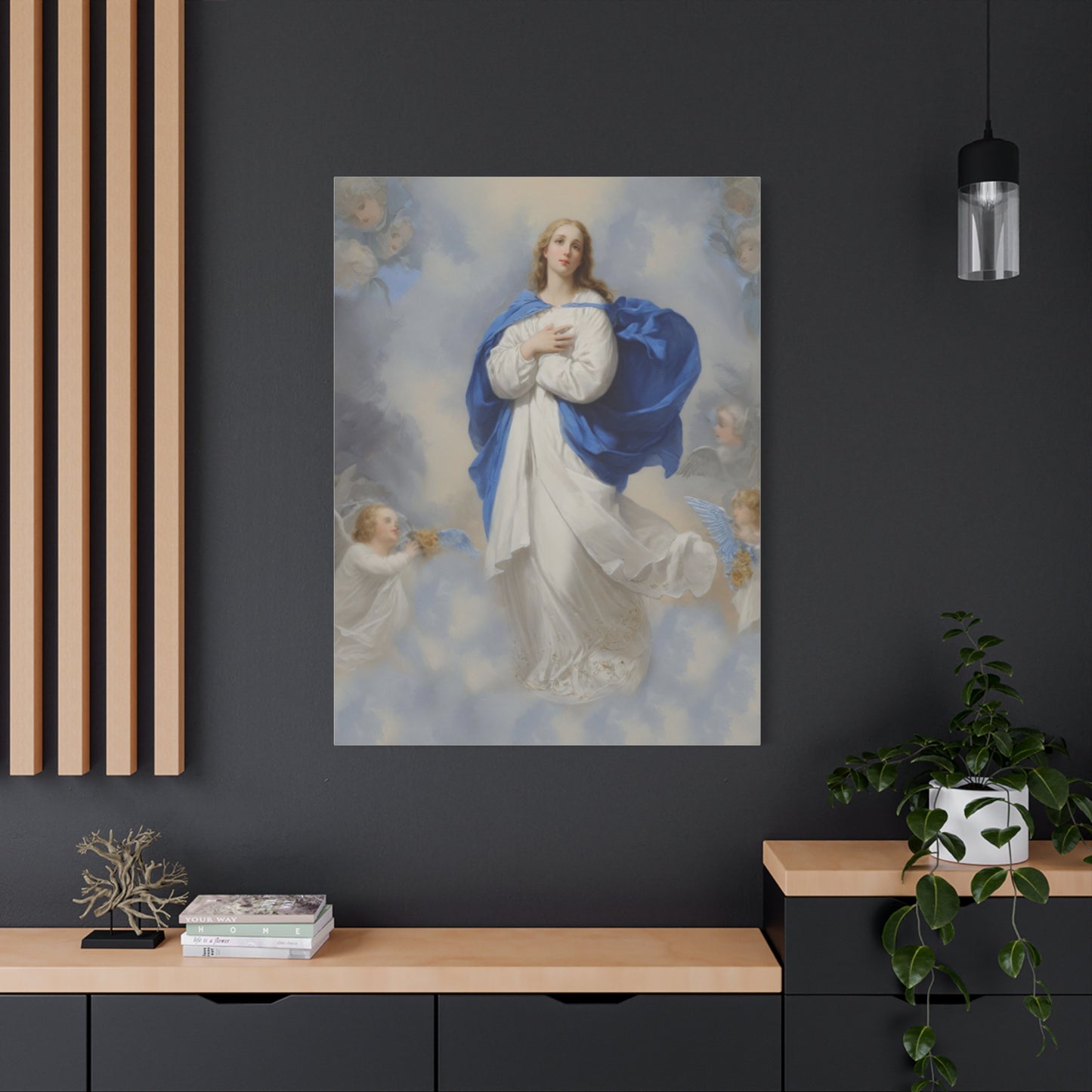 Ready to Hang - Mary Our Lady Assumption Catholic Canvas Wall Art, Christian Decor