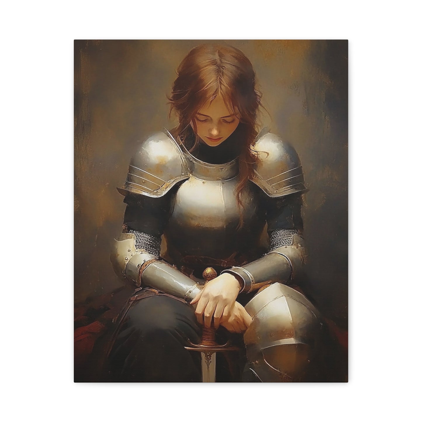St. Joan of Arc Patron Catholic Canvas Wall Art, Christian Decor