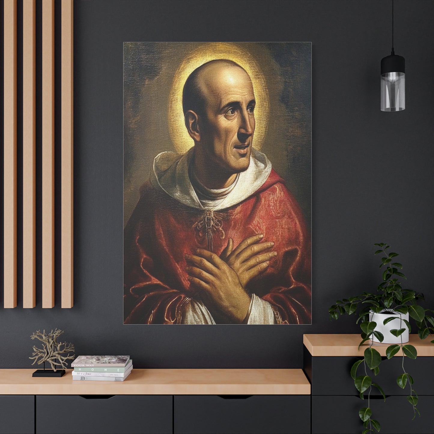 Charles Borromeo Canvas Print, Catholic Decor Wall, Gift Religious Christian