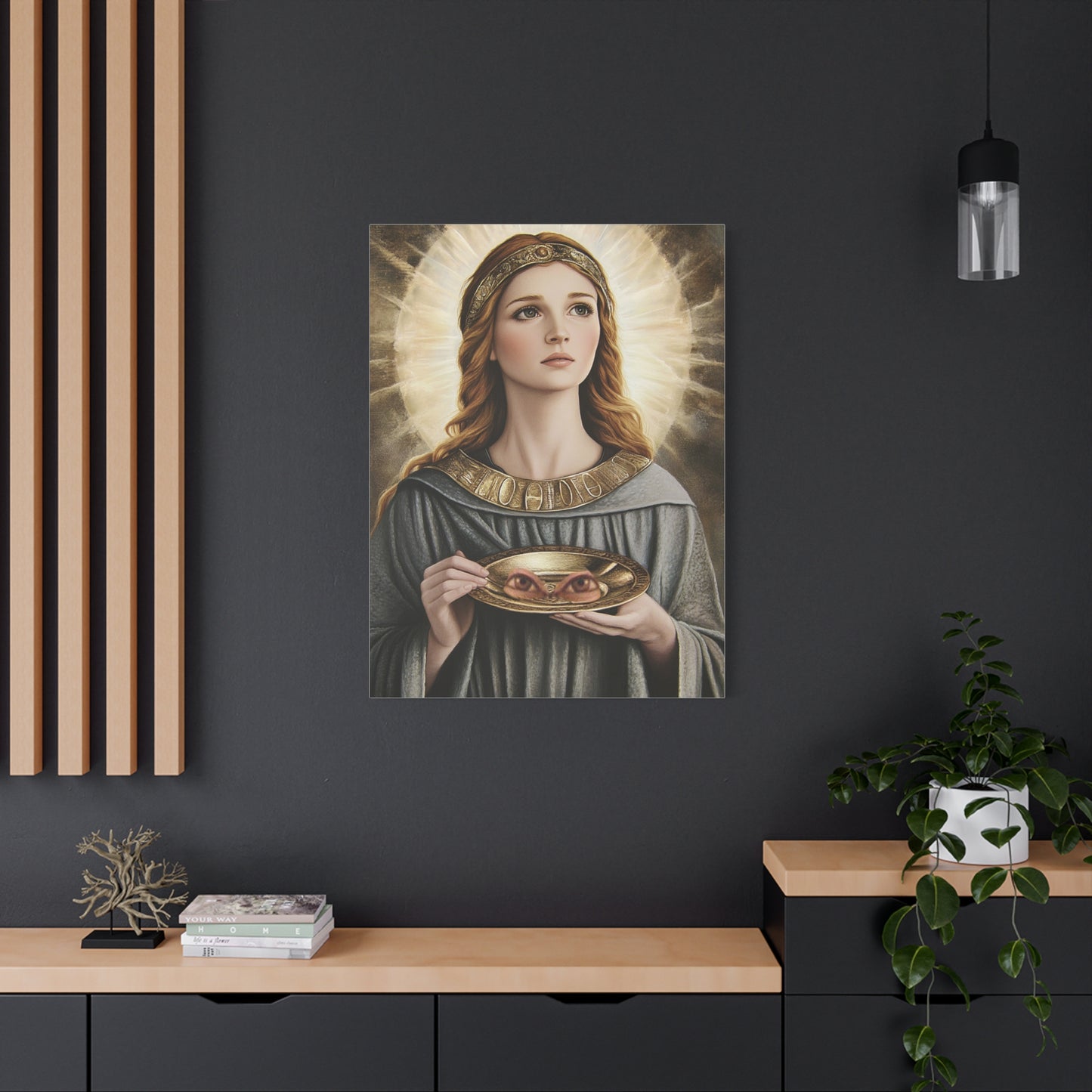 St. Lucy Catholic Canvas Wall Art, Christian Decor