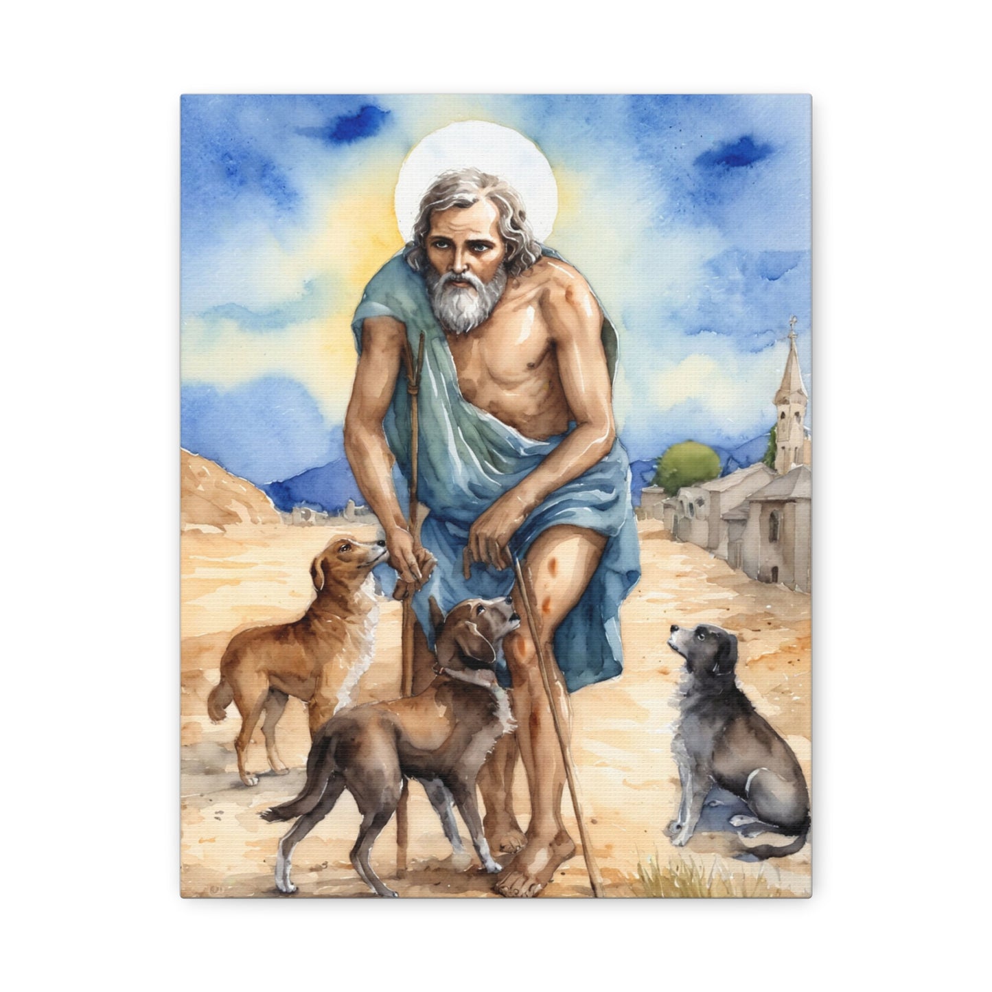 St. Lazarus of Bethany Catholic Canvas Wall Art, Christian Decor