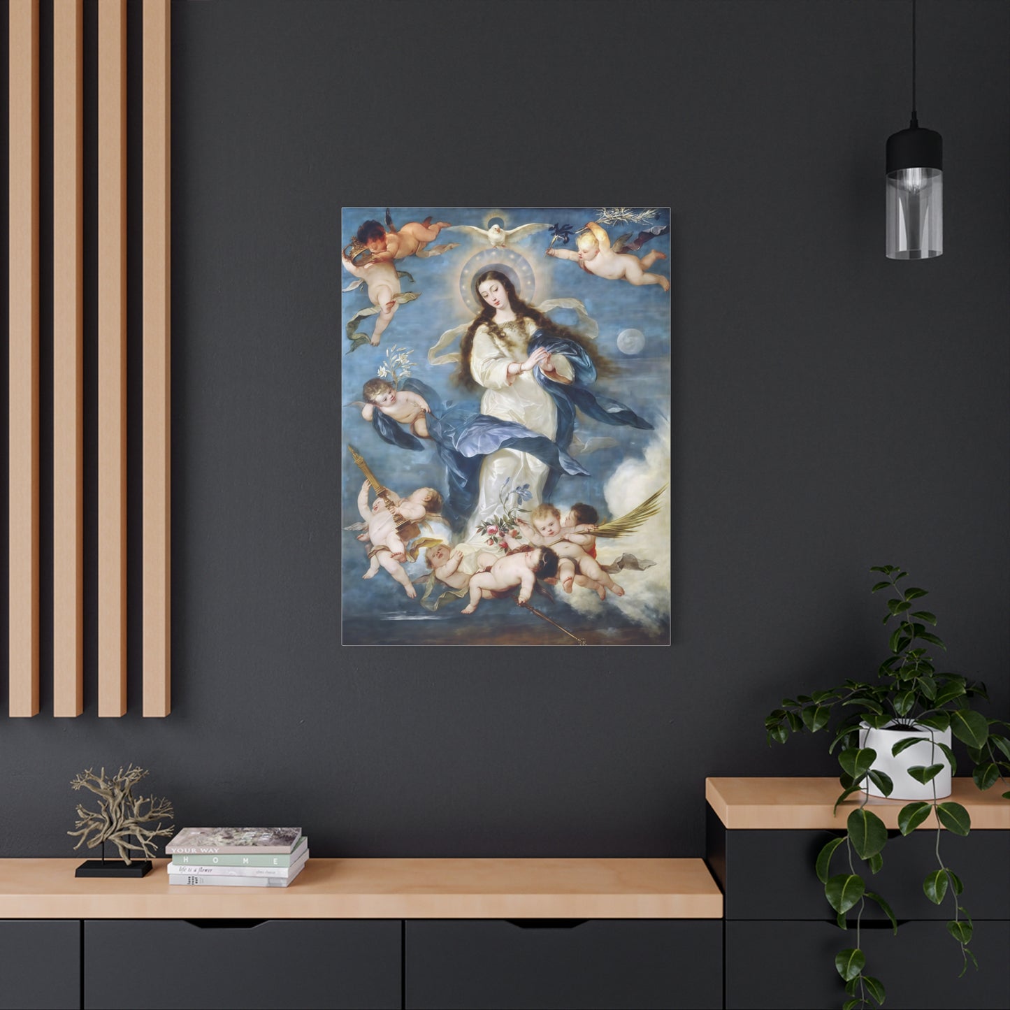 Ready To Hang - Mother Mary Immaculate Conception Catholic Canvas Wall Art, Christian Decor Our Lady
