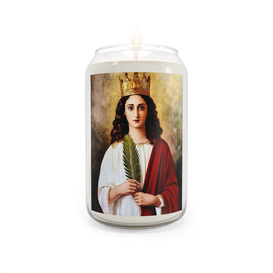 St. Barbara Catholic Serenity Scented Candle, 13.75oz | Relaxation Gift, Home Decor, Calm Atmosphere, Religious Decor