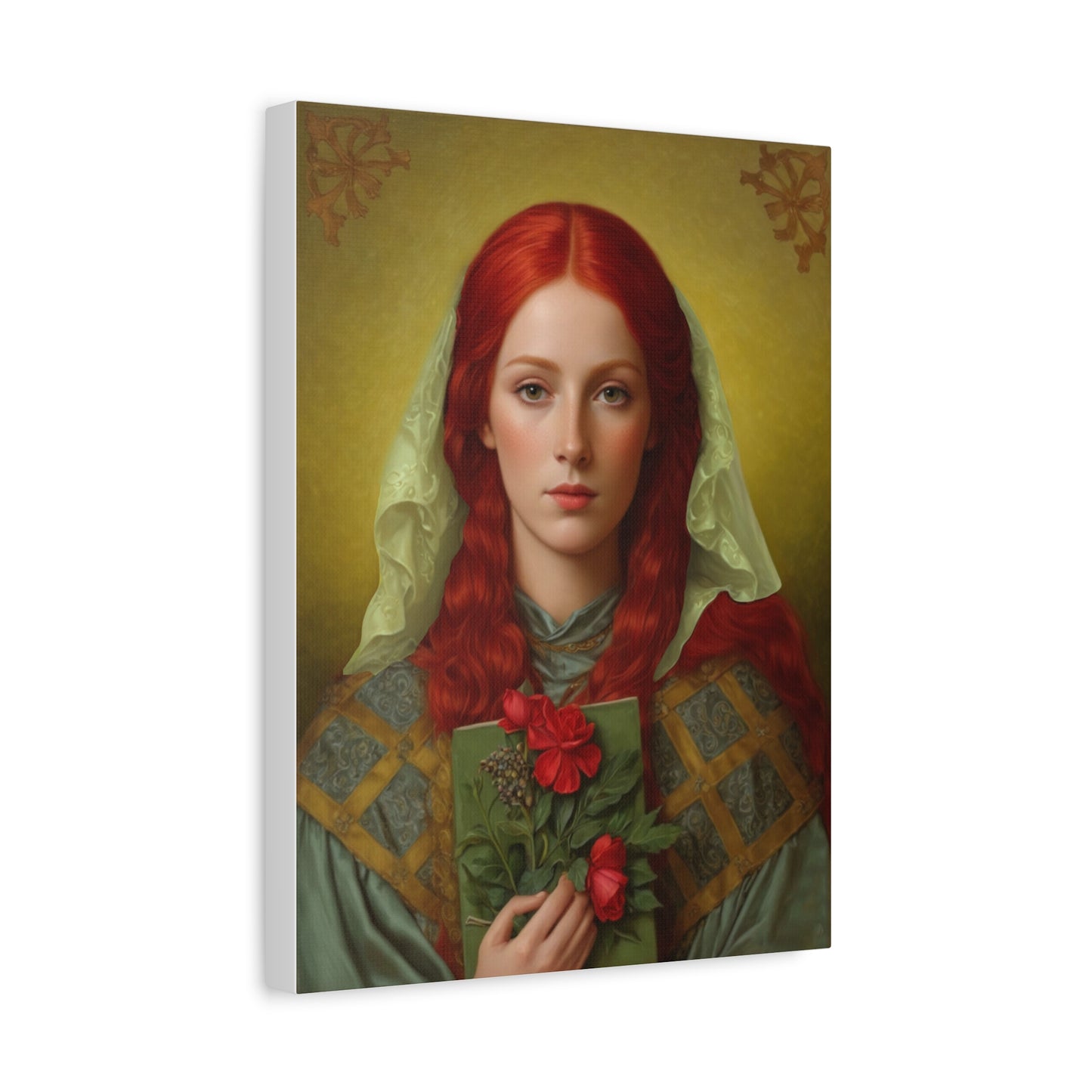 St. Dymphna Catholic Canvas Wall Art, Christian Decor