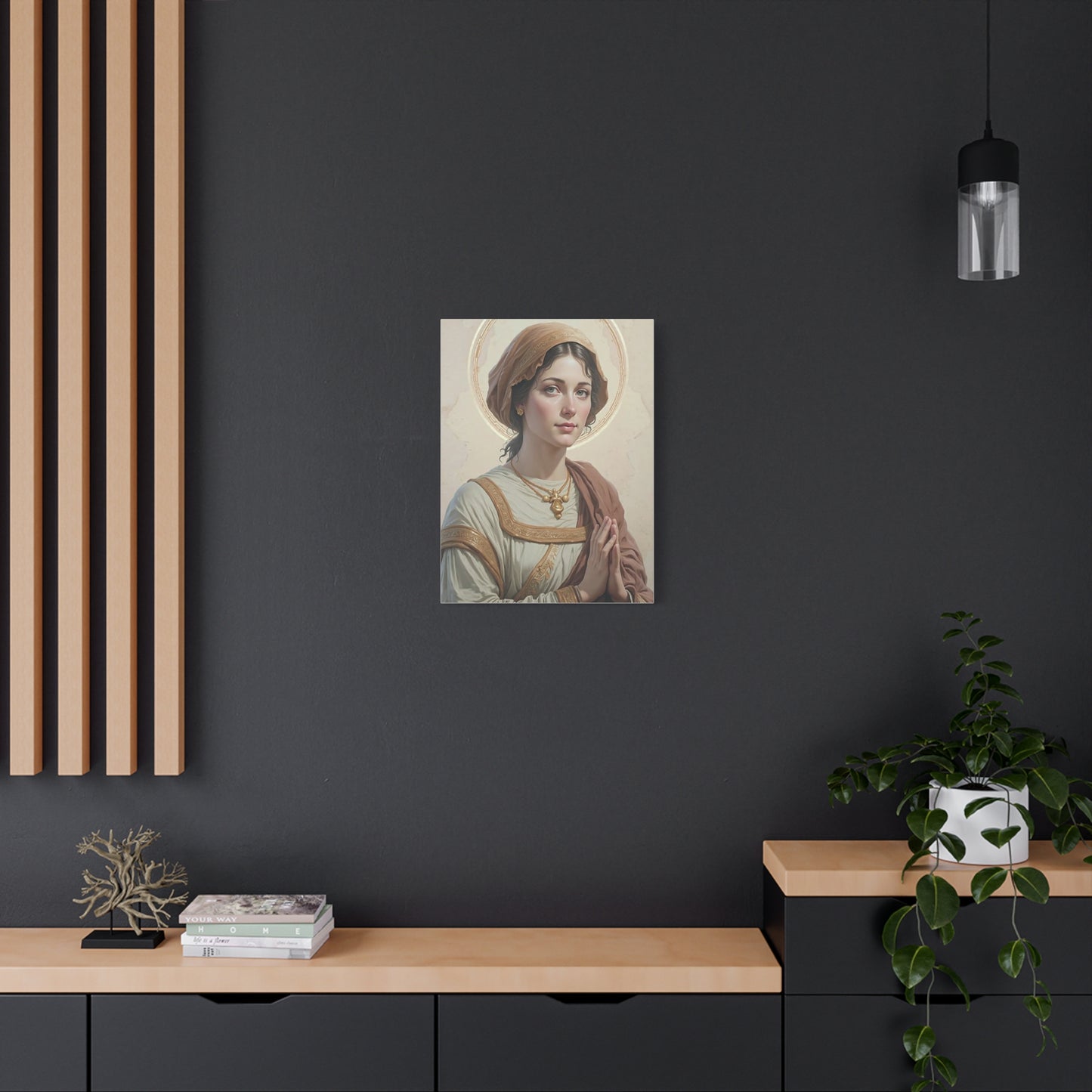 St. Flavia Domitilla Catholic Canvas Wall Art, Christian Decor
