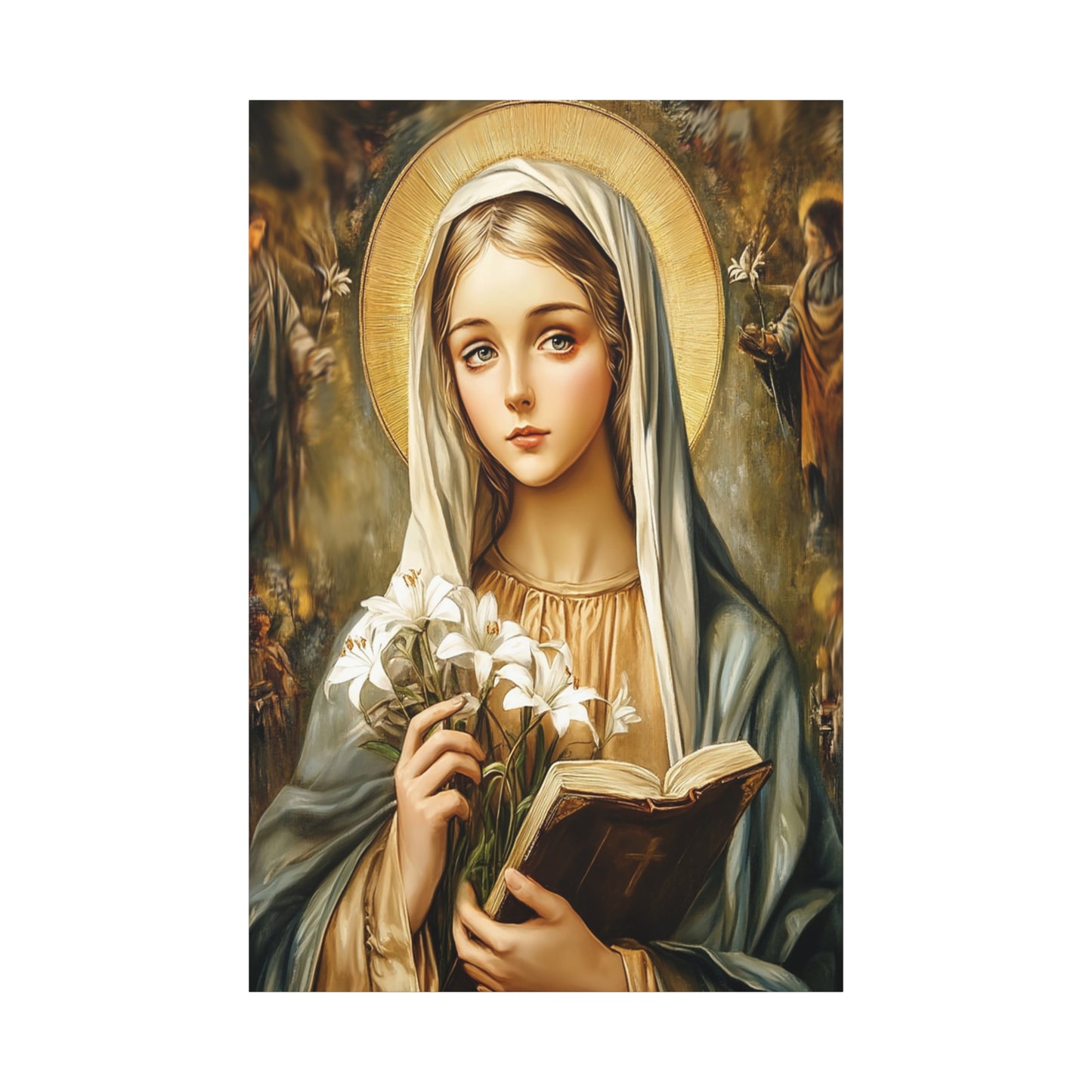 St. Dymphna Catholic Canvas Wall Art, Christian Decor