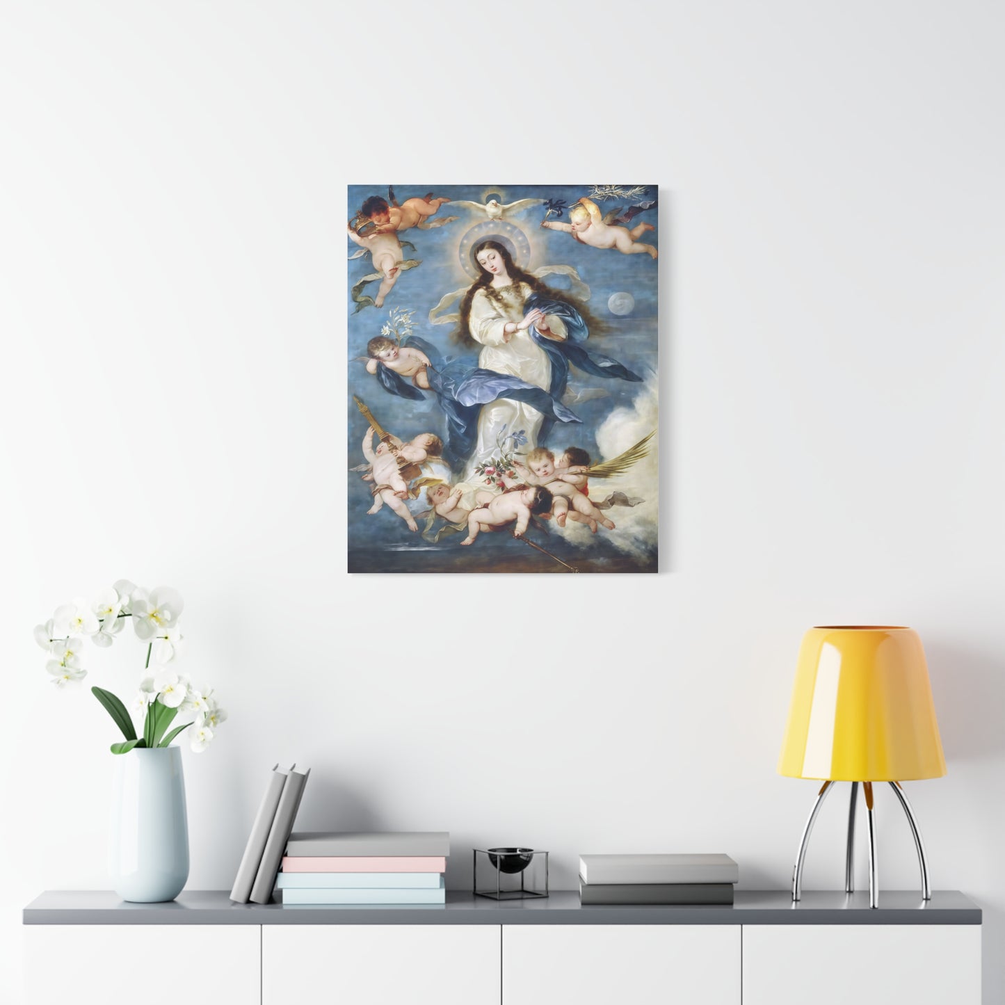 Ready To Hang - Mother Mary Immaculate Conception Catholic Canvas Wall Art, Christian Decor Our Lady
