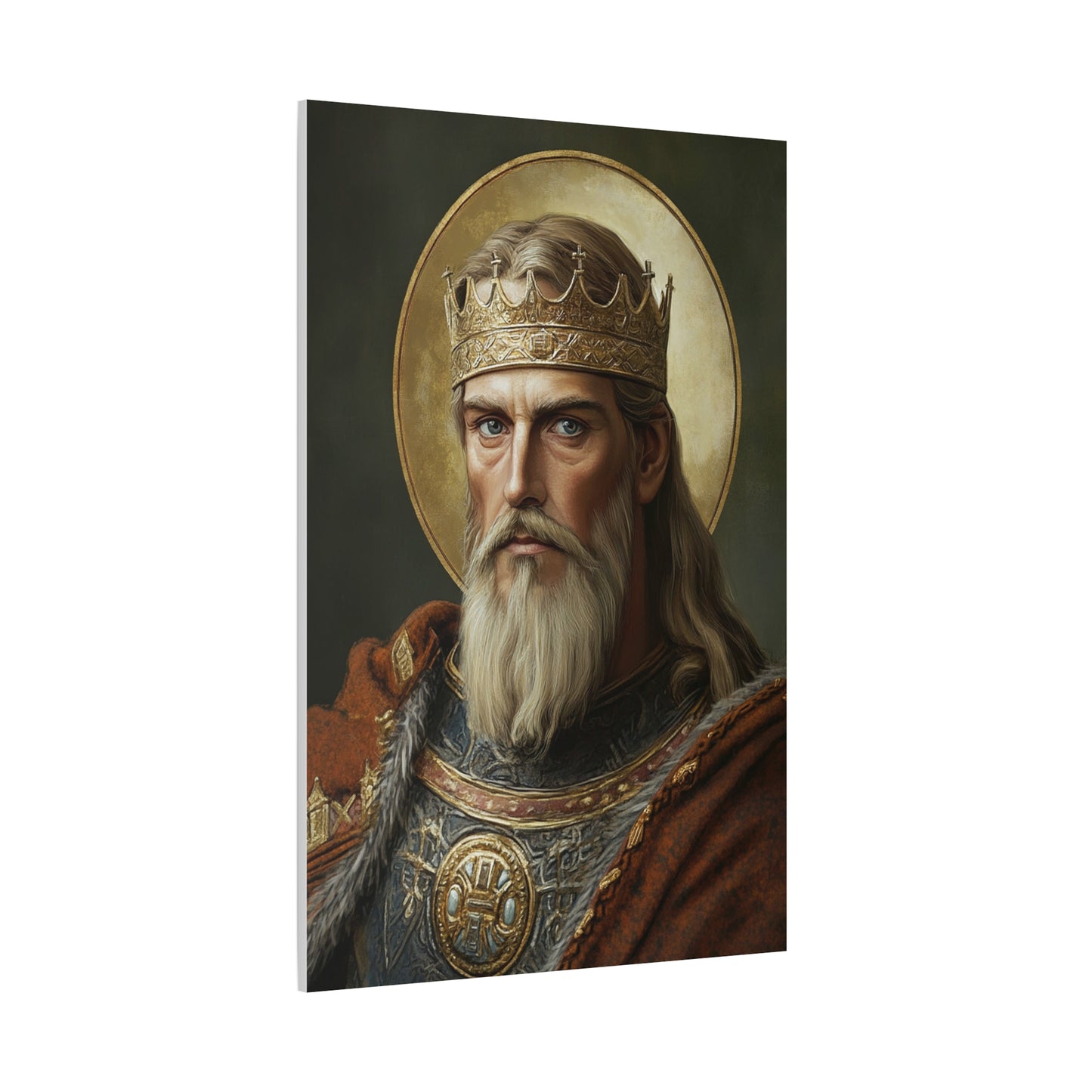 Ready to Hang - St. Olaf of Norway Catholic Canvas Wall Art, Christian Decor