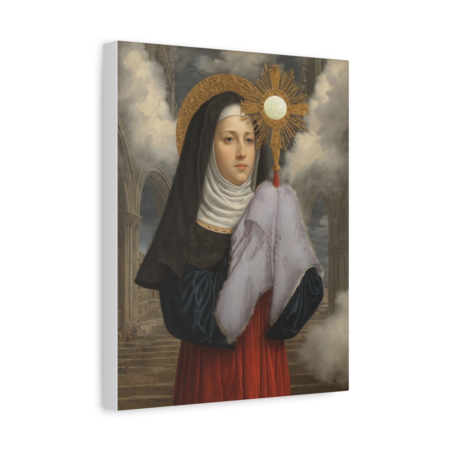 St. Juliana of Liege Catholic Canvas Wall Art, Christian Decor