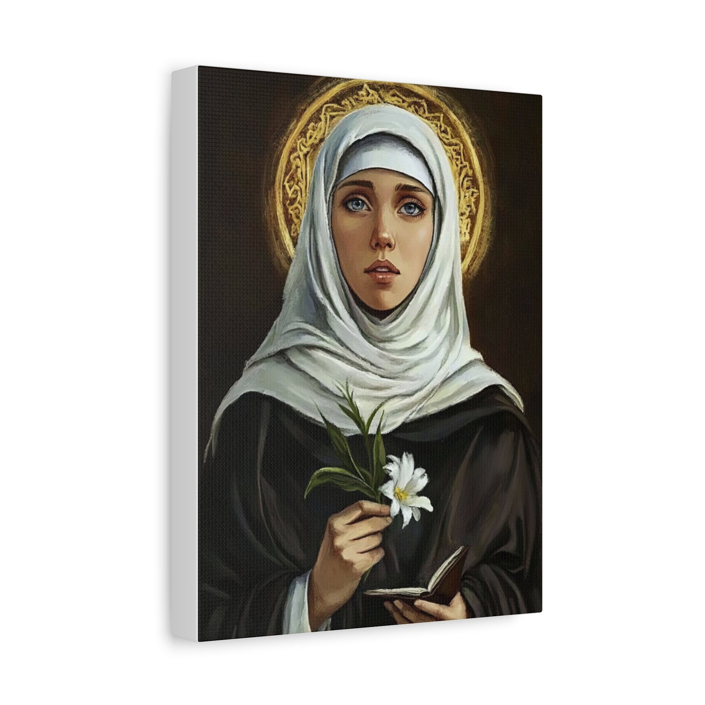 St. Catherine de Ricci Catholic Canvas Wall Art, Christian Decor