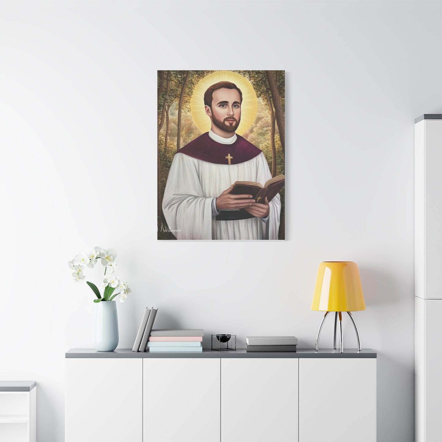 St. Gabriel Lalemant Catholic Canvas Wall Art, Christian Decor
