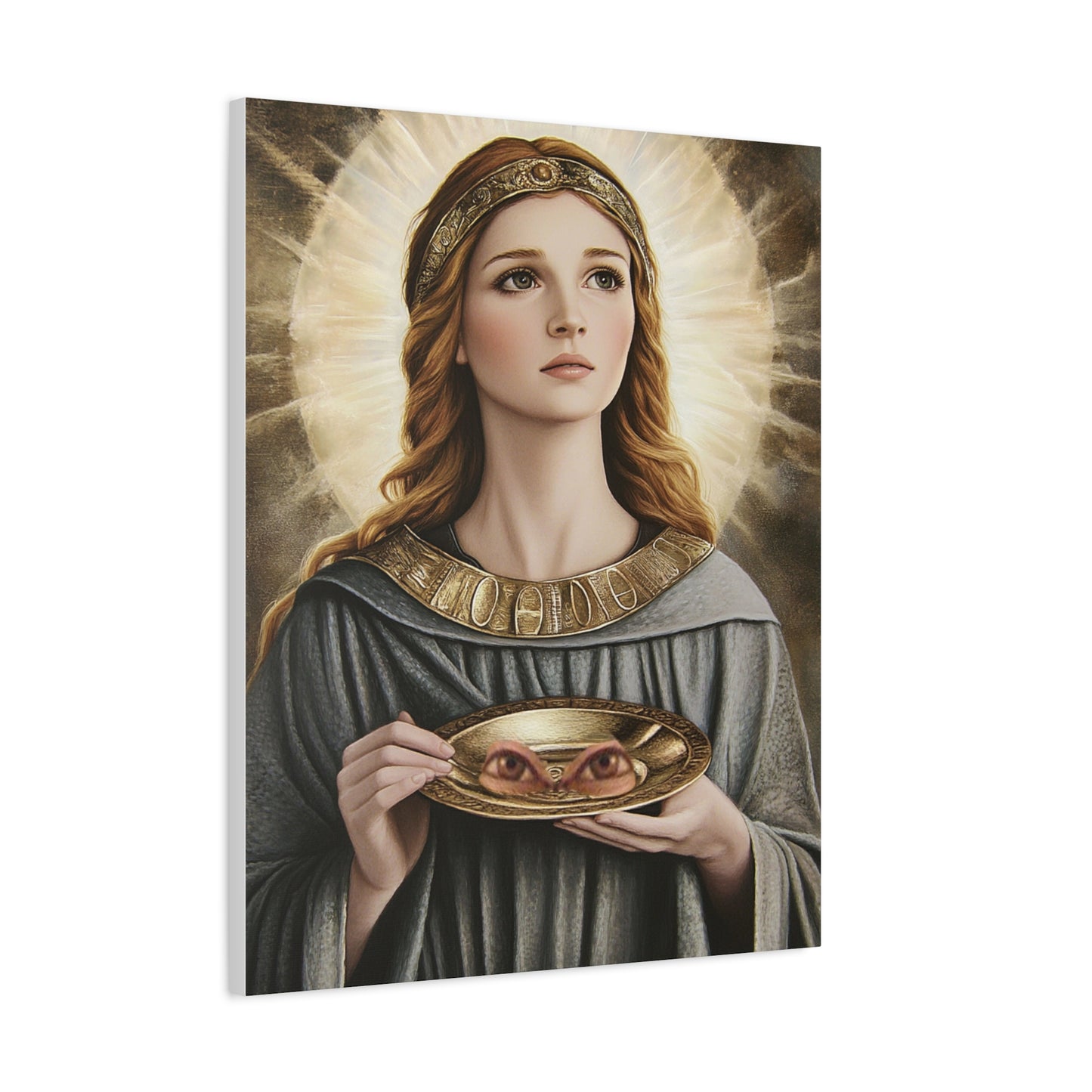 St. Lucy Catholic Canvas Wall Art, Christian Decor