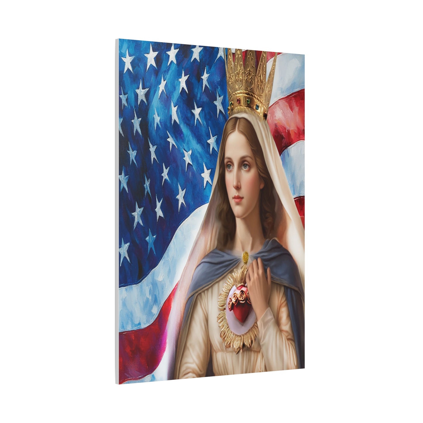 Ready to Hang - Mary Our Lady of America Catholic Canvas Wall Art, Christian Decor