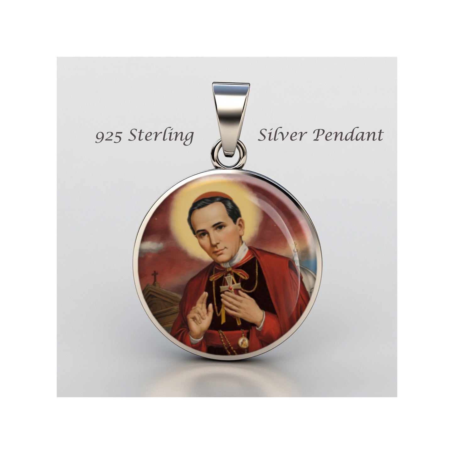 Saint John Neumann Catholic sterling silver 925 Christian Medal Patron Pendant image 0