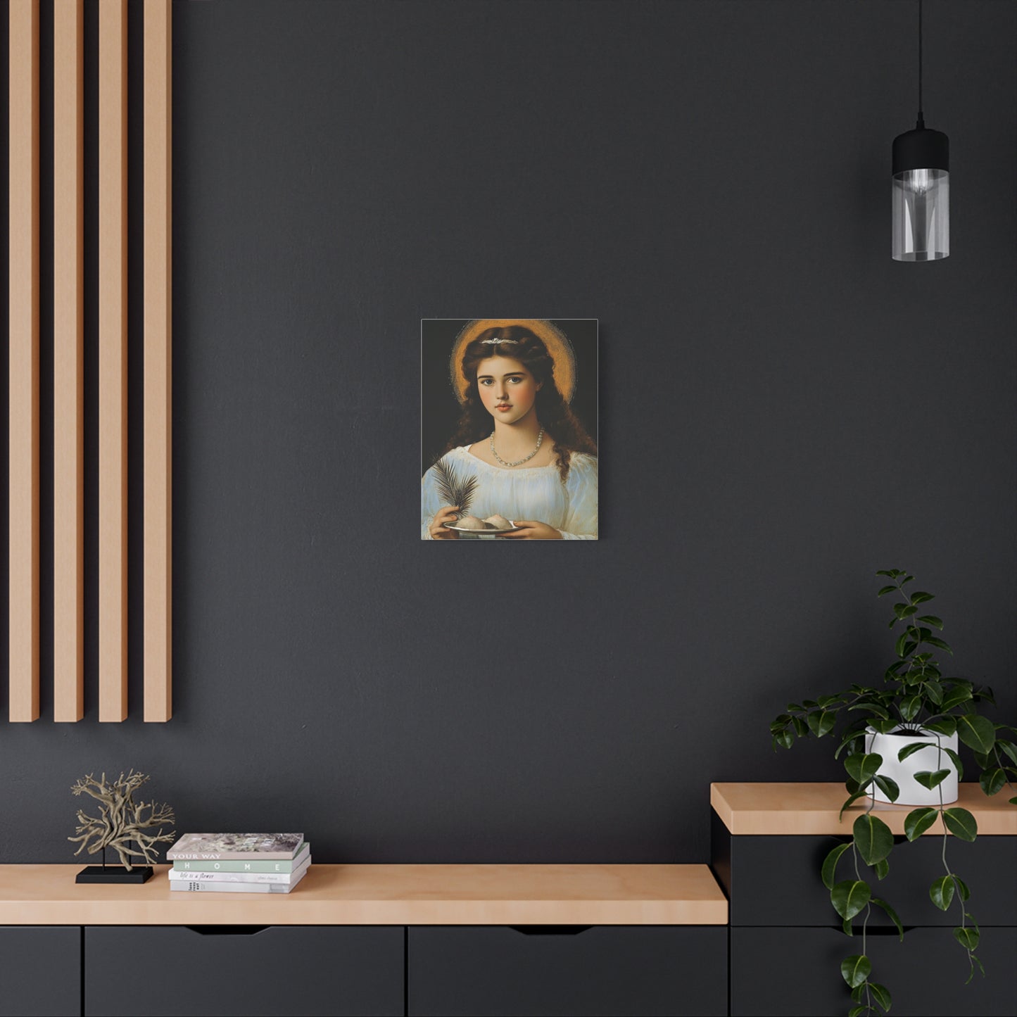 Agatha of Sicily stCanvas Wall Art, Christian Decor