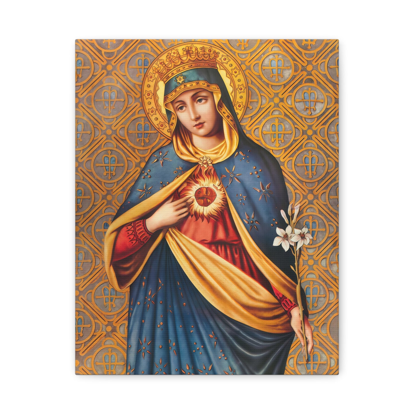 Ready to Hang - Immaculate Conception Mother Mary Catholic Canvas Wall Art, Christian Decor